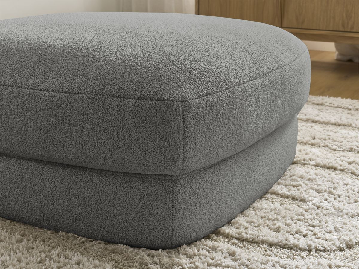 Bobochic Leonore Pouf Bouclé-Stoff Dunkelgrau