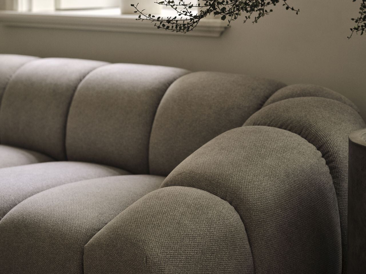 Micadoni Sofa Diana 3-Sitzer XL Strukturierter Samtstoff Grün