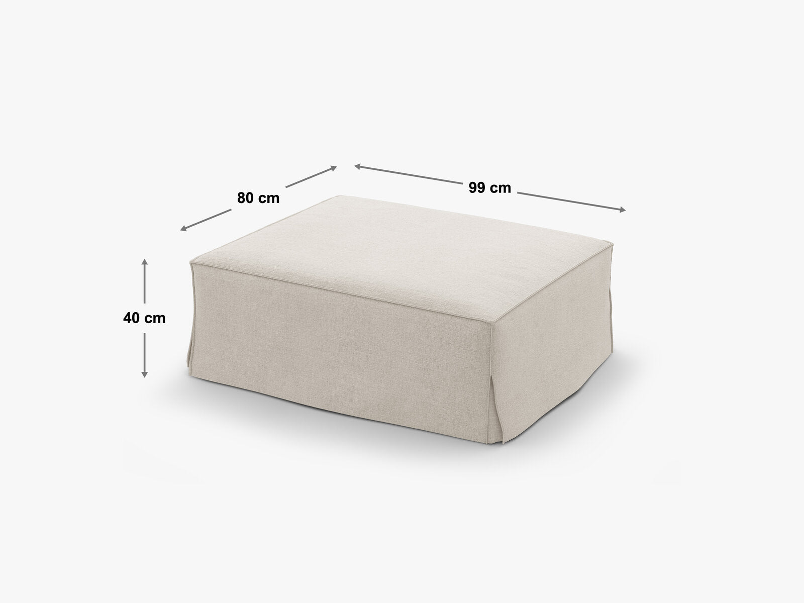 Micadoni Hocker Jodie 1-Sitzer Strukturierter Stoff Lins Beige