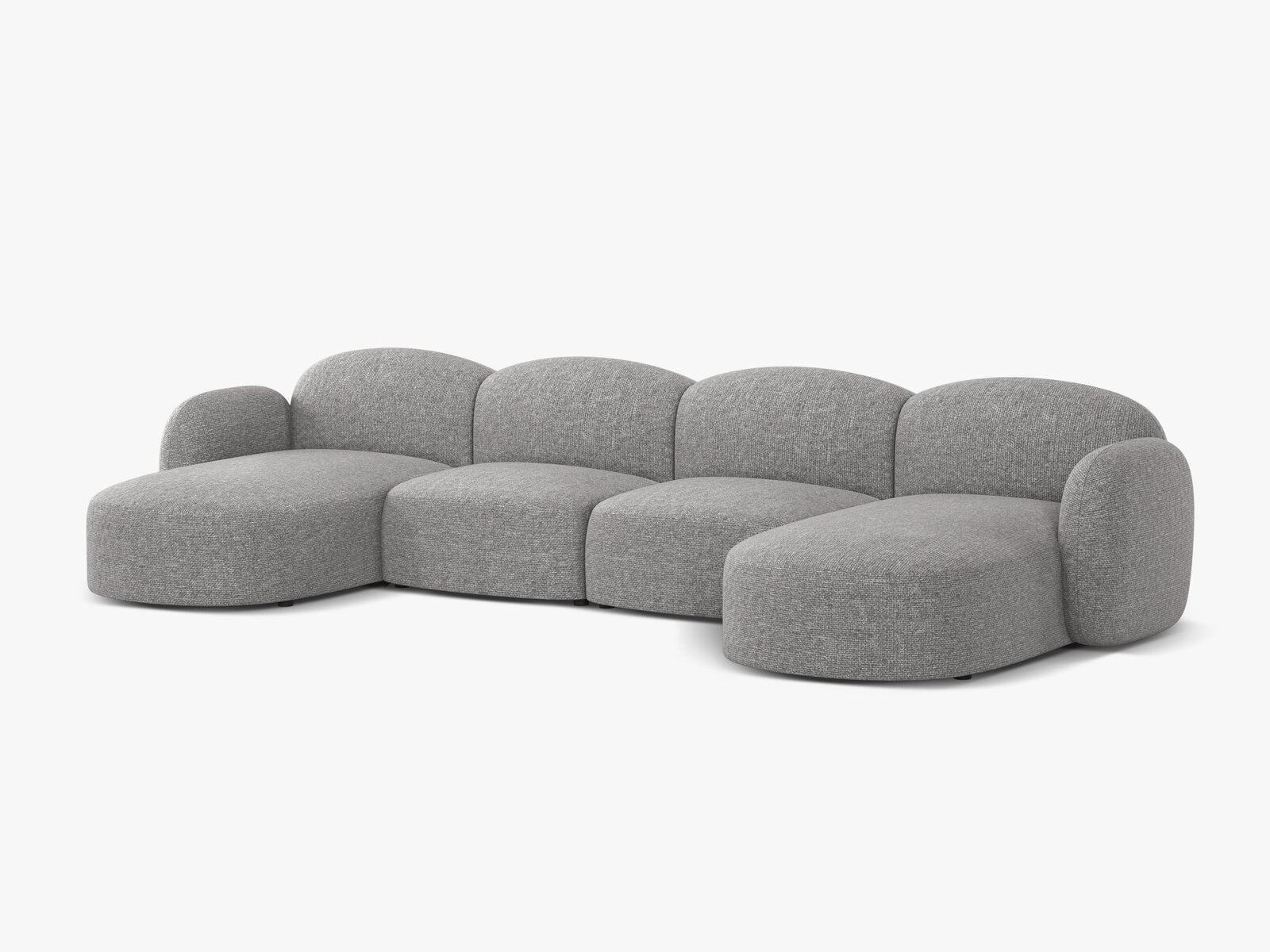 Micadoni Panorama Sofa Blair 6-Sitzer Chenille Eden Hellgrau