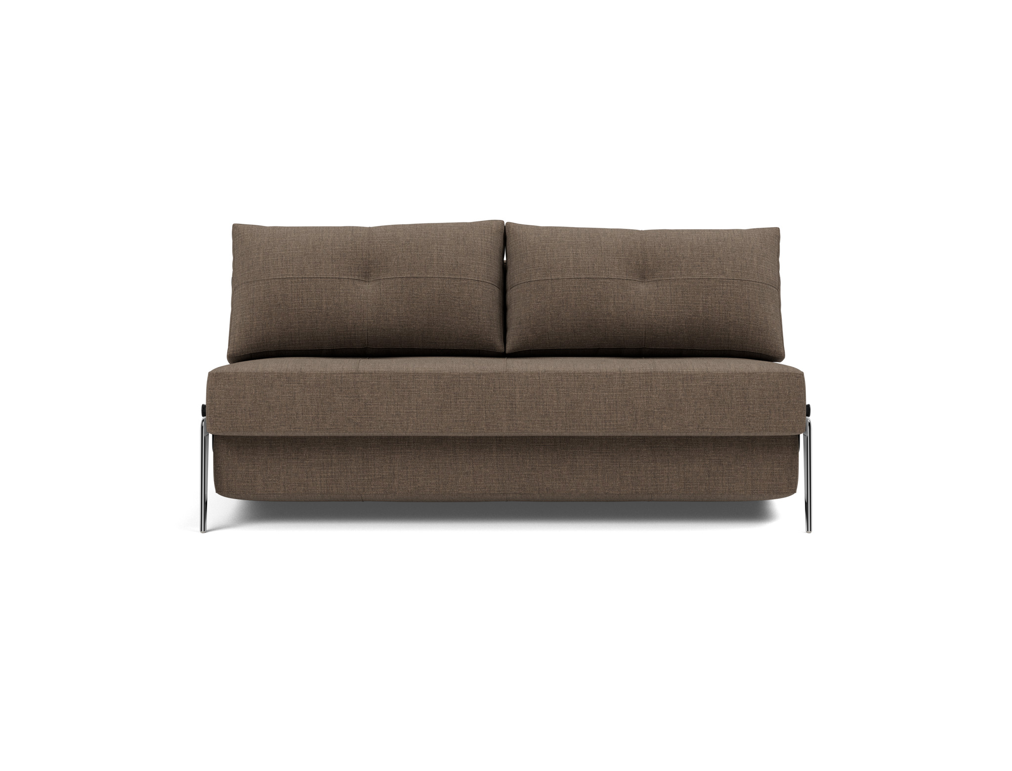 Schlafsofa Cubed 160 Chenille Esina 411-Cedar-Brown Beine Aluminium