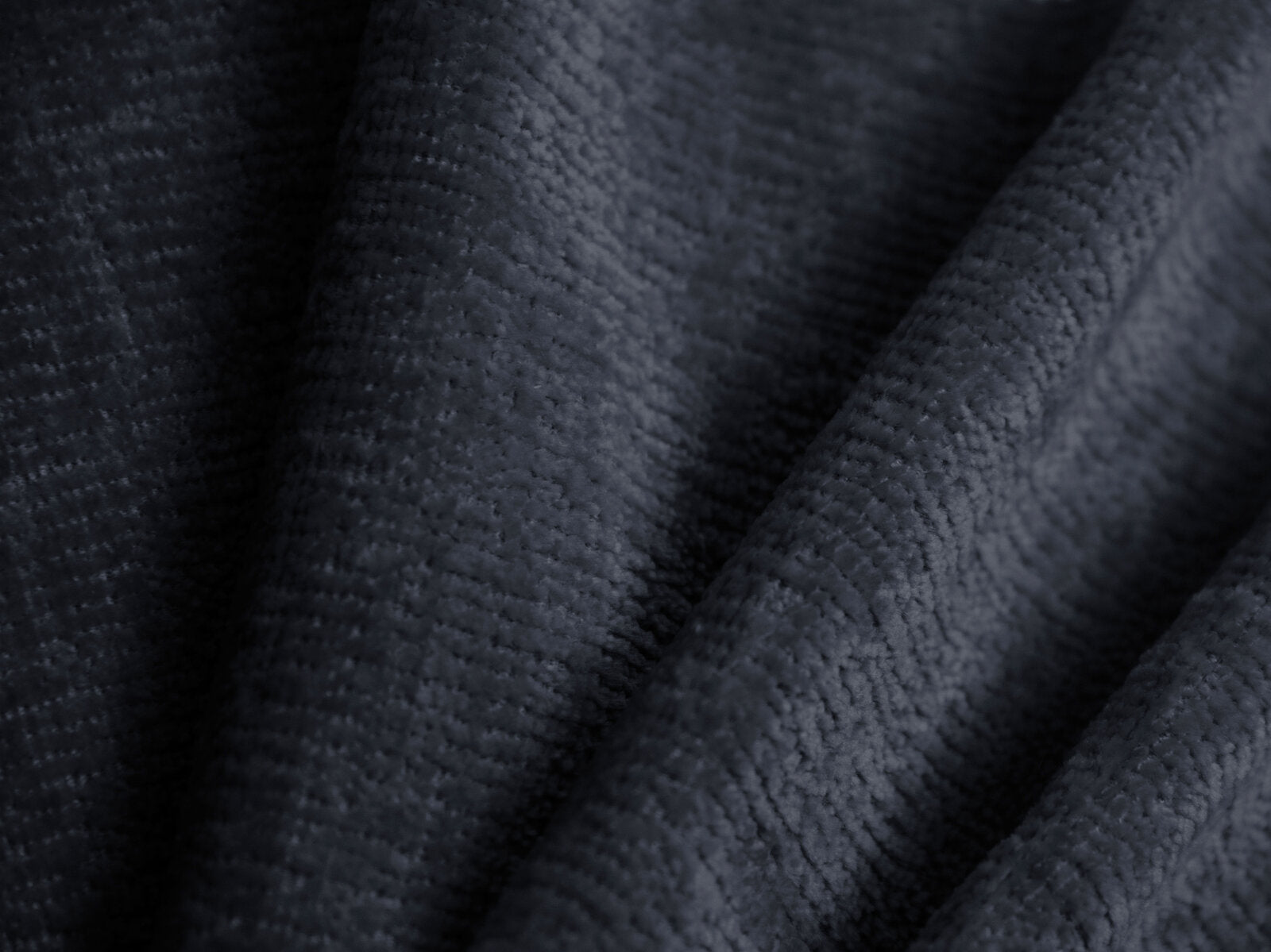 Micadoni Stauraumbett mit Kopfteil Ovalo Chenille Perfect Harmony Dunkelblau 140x200