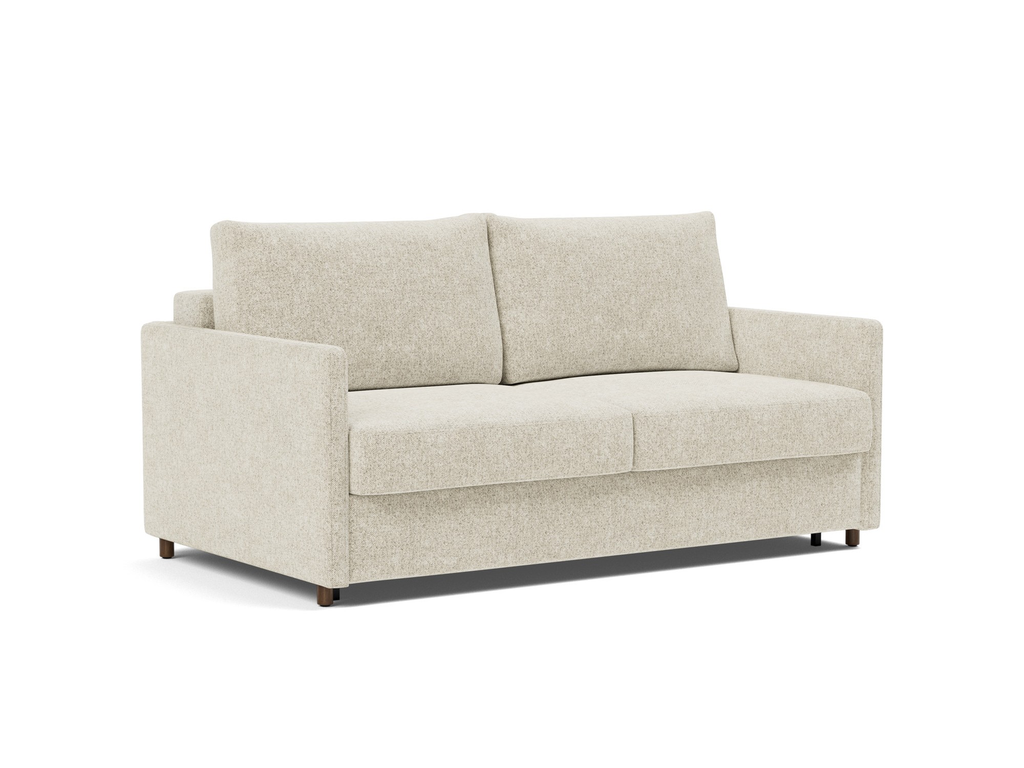 Schlafsofa Neah mit Slim-Armlehnen 160 Strukturierter Stoff Taura 357-Off-White