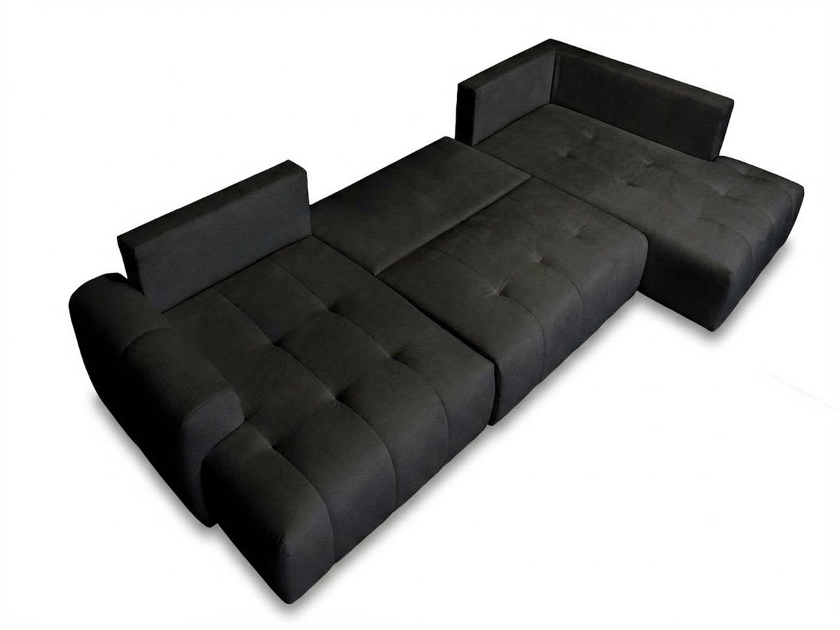 Bobochic Roxelane Wohnlandschaft Melange-Stoff Dunkelgrau Ecke links