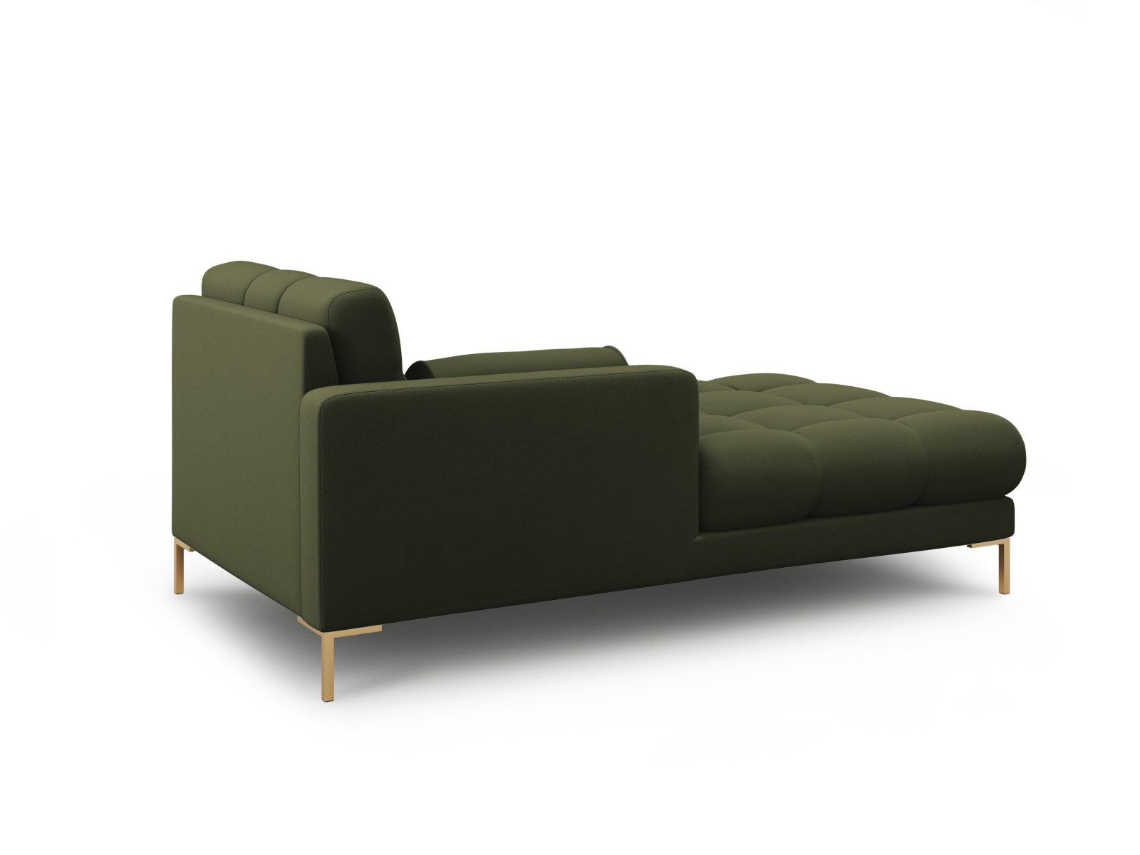 Cosmopolitan Design Chaiselongue Bali Strukturierter Stoff Neve Grün Links Beine Gold