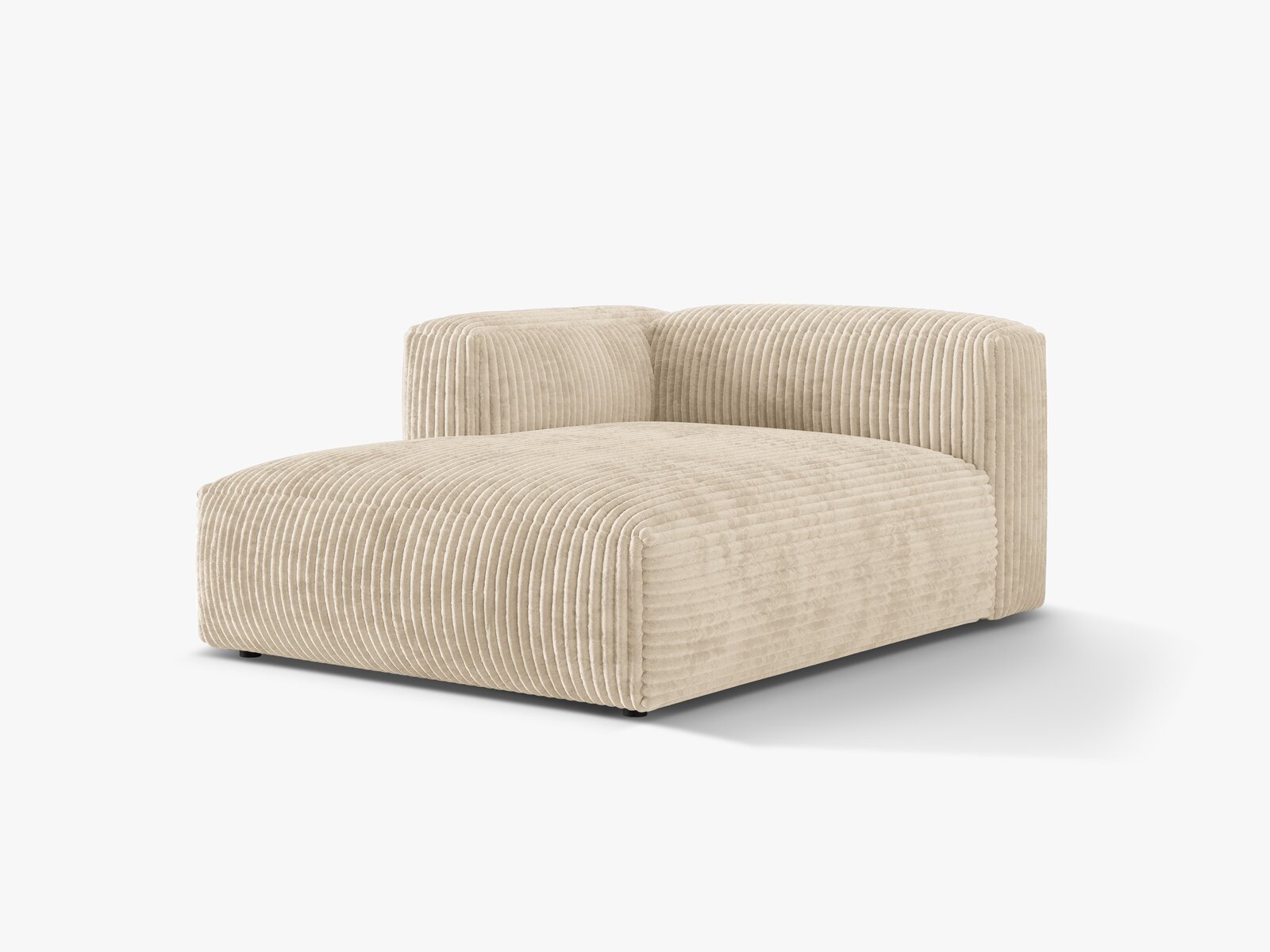 Micadoni Recamiere Martina 1-Sitzer Links Kord Tilia Helles Beige