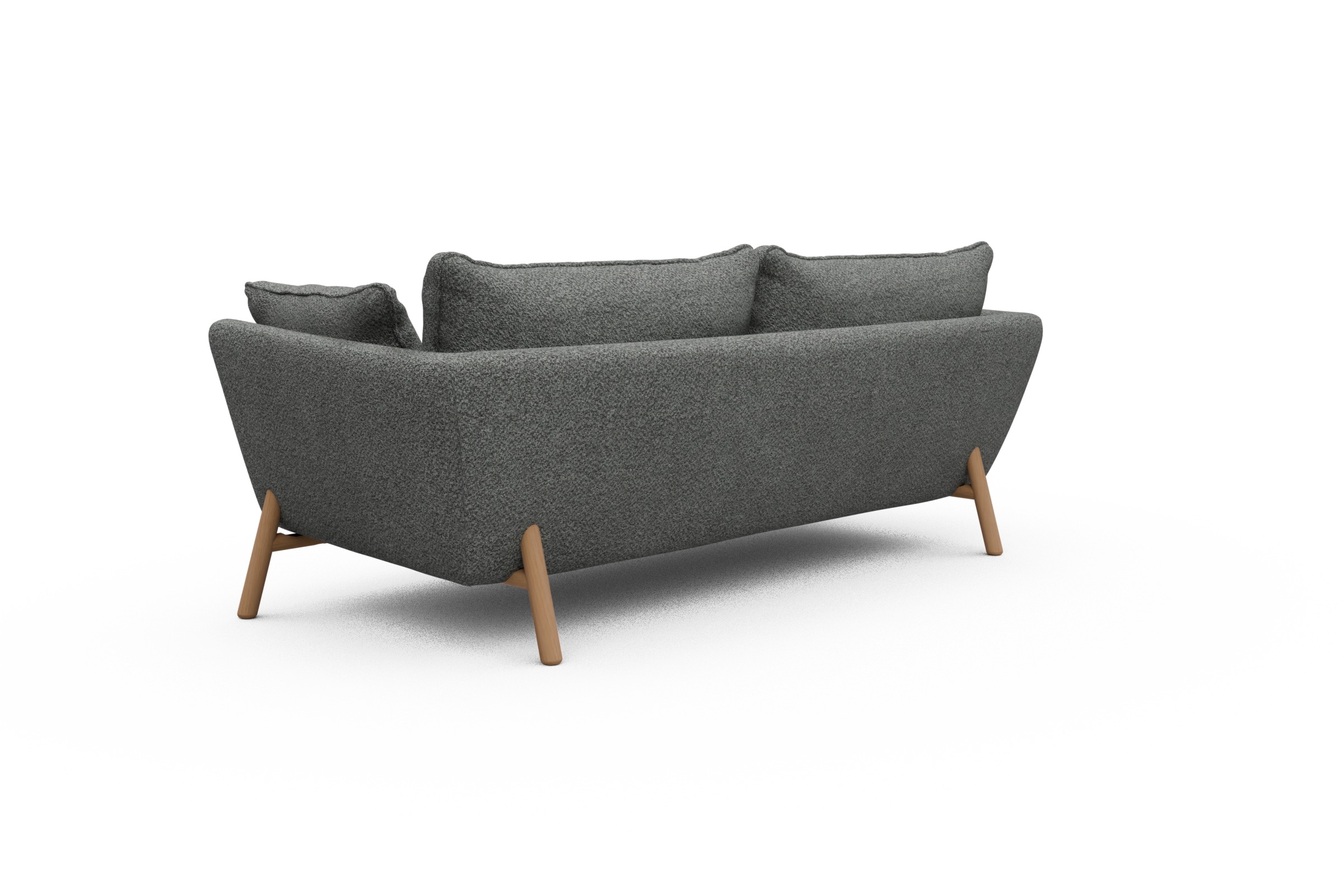 Sofa Emil PREMIUM 3-Sitzer Beinfarbe Eiche Natur Vanora-Warm-Grey