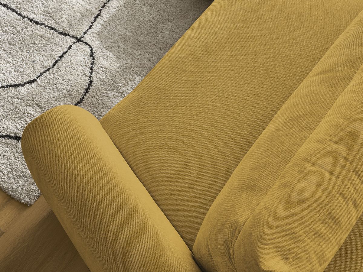 Bobochic Aden Ecksofa 293 × 152 cm Stoff Gelb Ecke links
