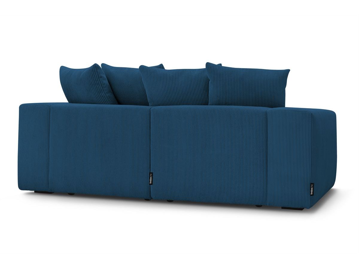 Bobochic Voltaire Sofa 4-Sitzer mit Pouf 248 × 100 cm Cordsamt Dunkelblau