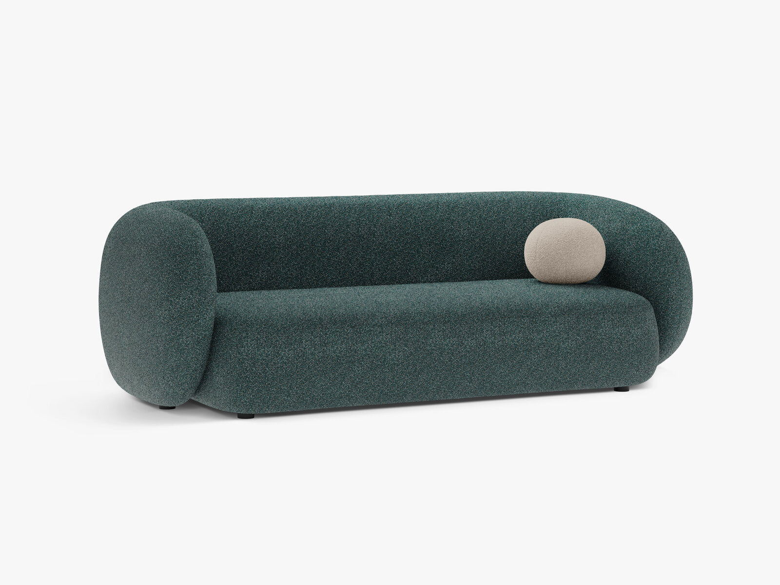Micadoni Sofa Kate 3-Sitzer Strukturierter Stoff Puente Grün Blau Melange