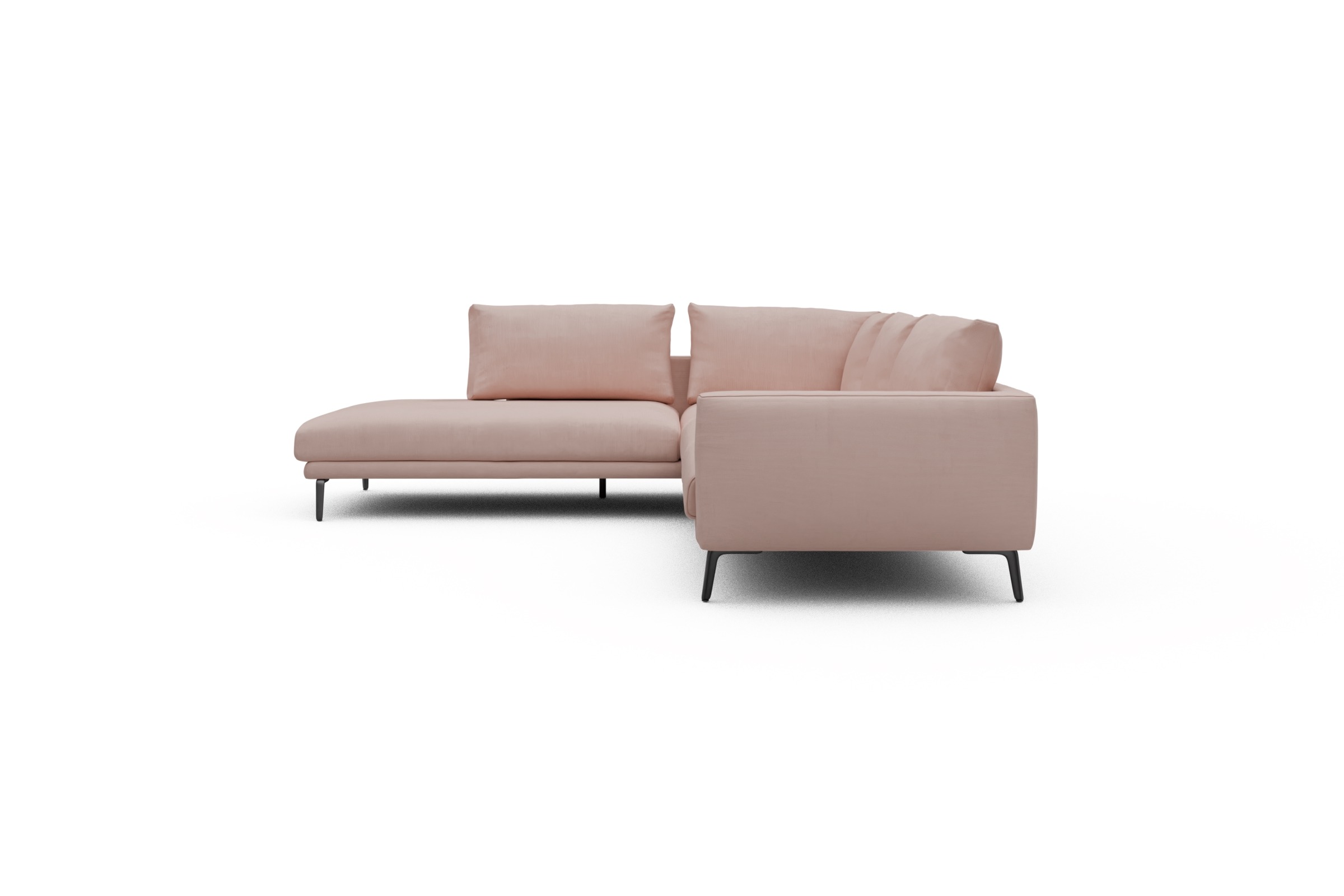 Ecksofa Karl Relax-Ecke links mit 2,5-Sitzer Cordufine-Blush