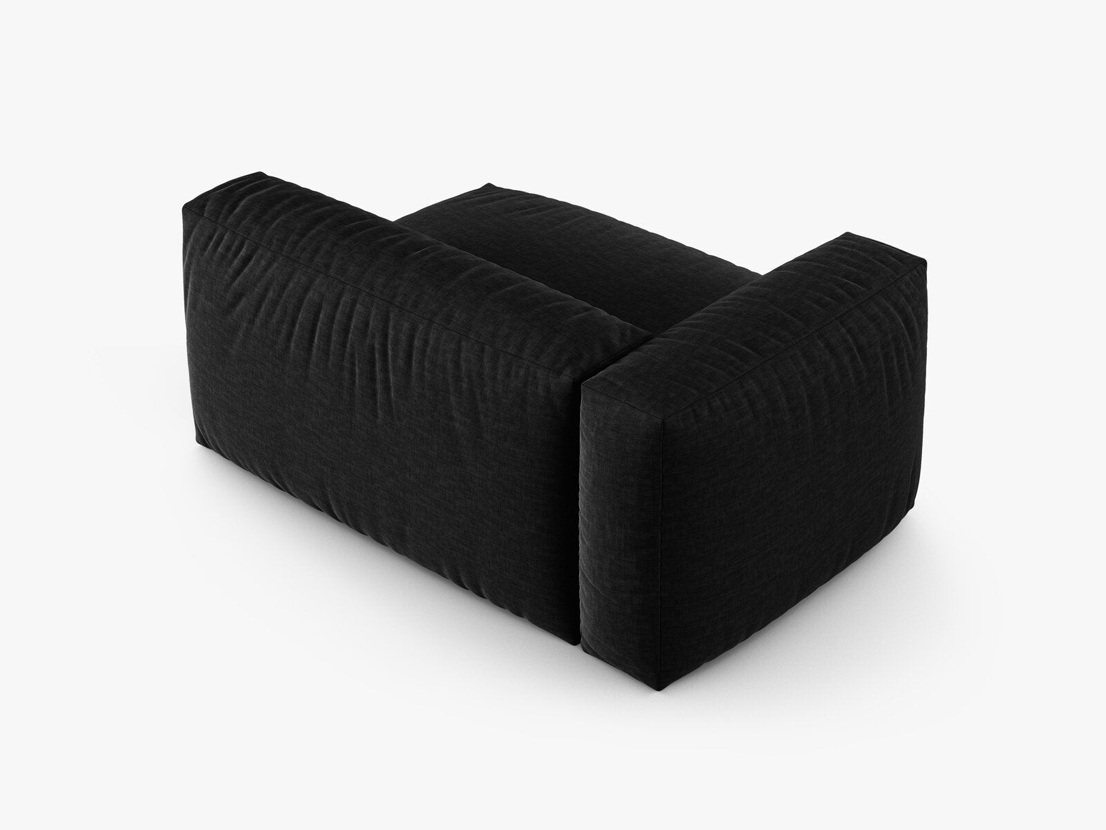 Micadoni Eckmodul mit Armlehne Martina 1-Sitzer Groß 90cm Sitztiefe Links Strukturierter Stoff Boston Schwarz