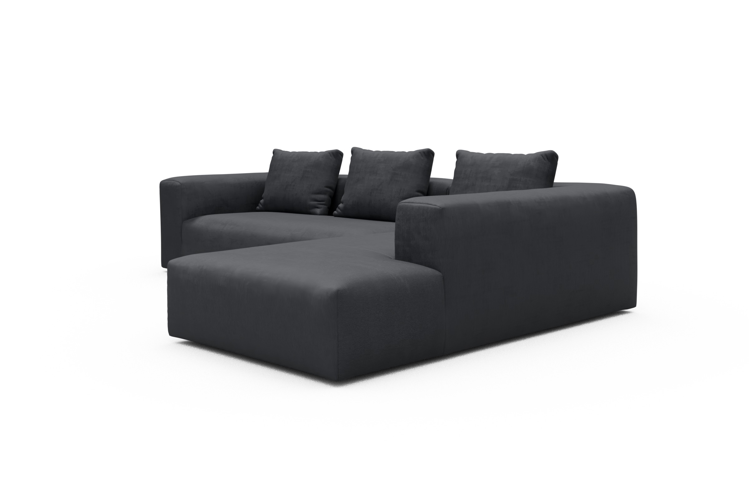 Ecksofa Fred Relax-Ecke rechts mit 2,5-Sitzer Cordufine-Slate-Grey