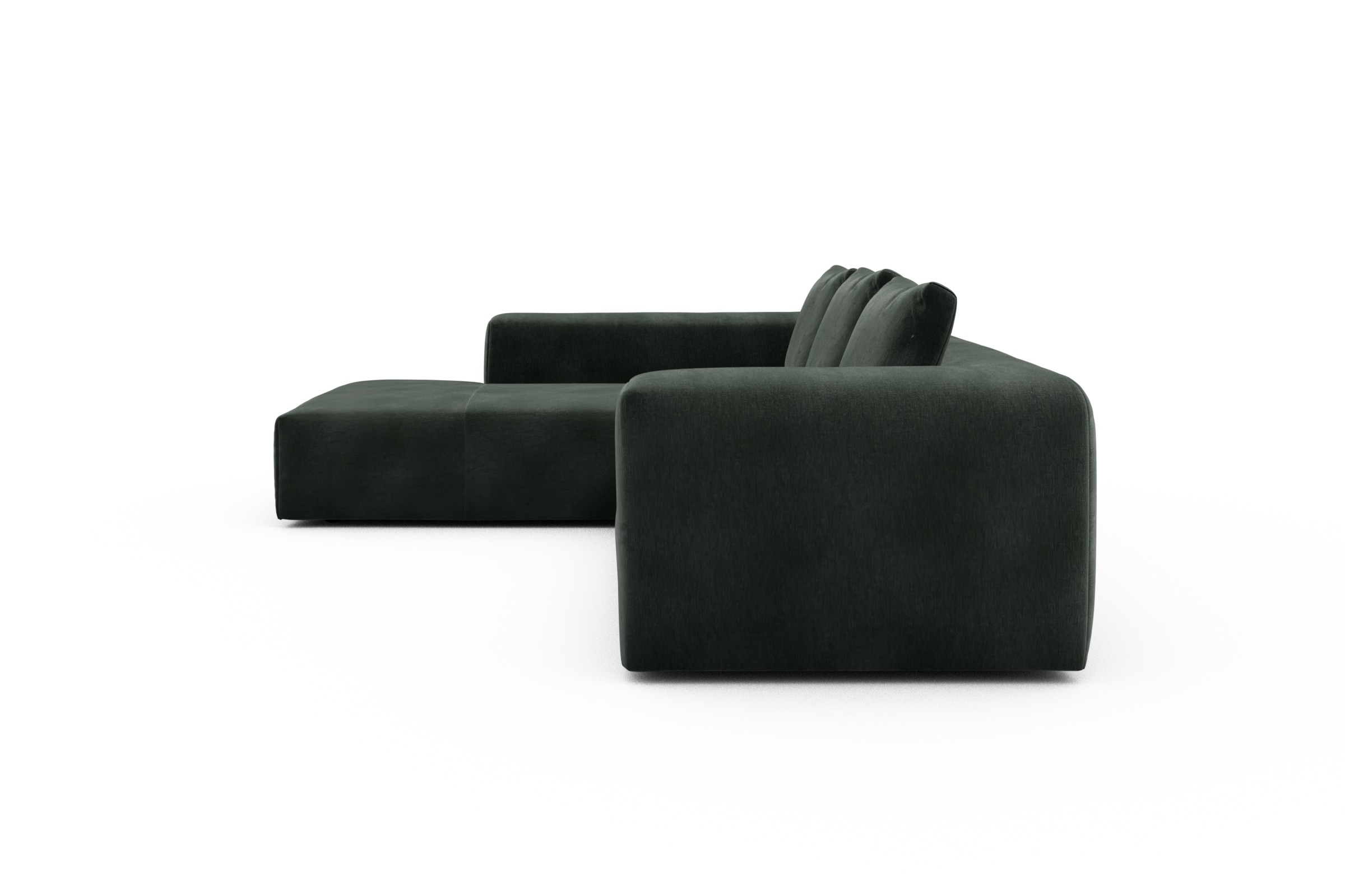 Ecksofa Fred Relax-Ecke links mit 2,5-Sitzer Smooth-Laurel-Green