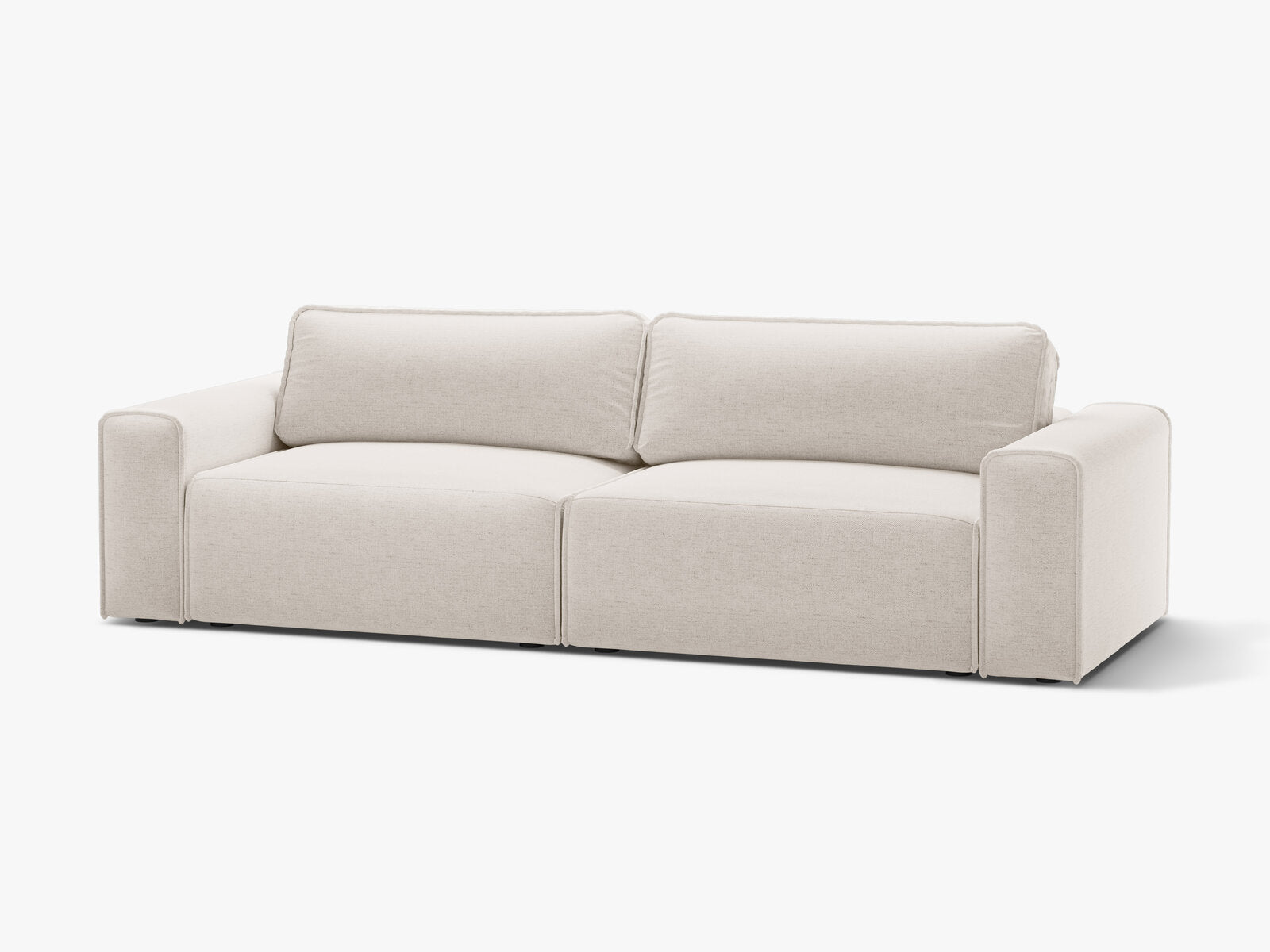 Micadoni Sofa Victor 3-Sitzer mit Schlaffunktion Strukturierter Stoff Helles Beige