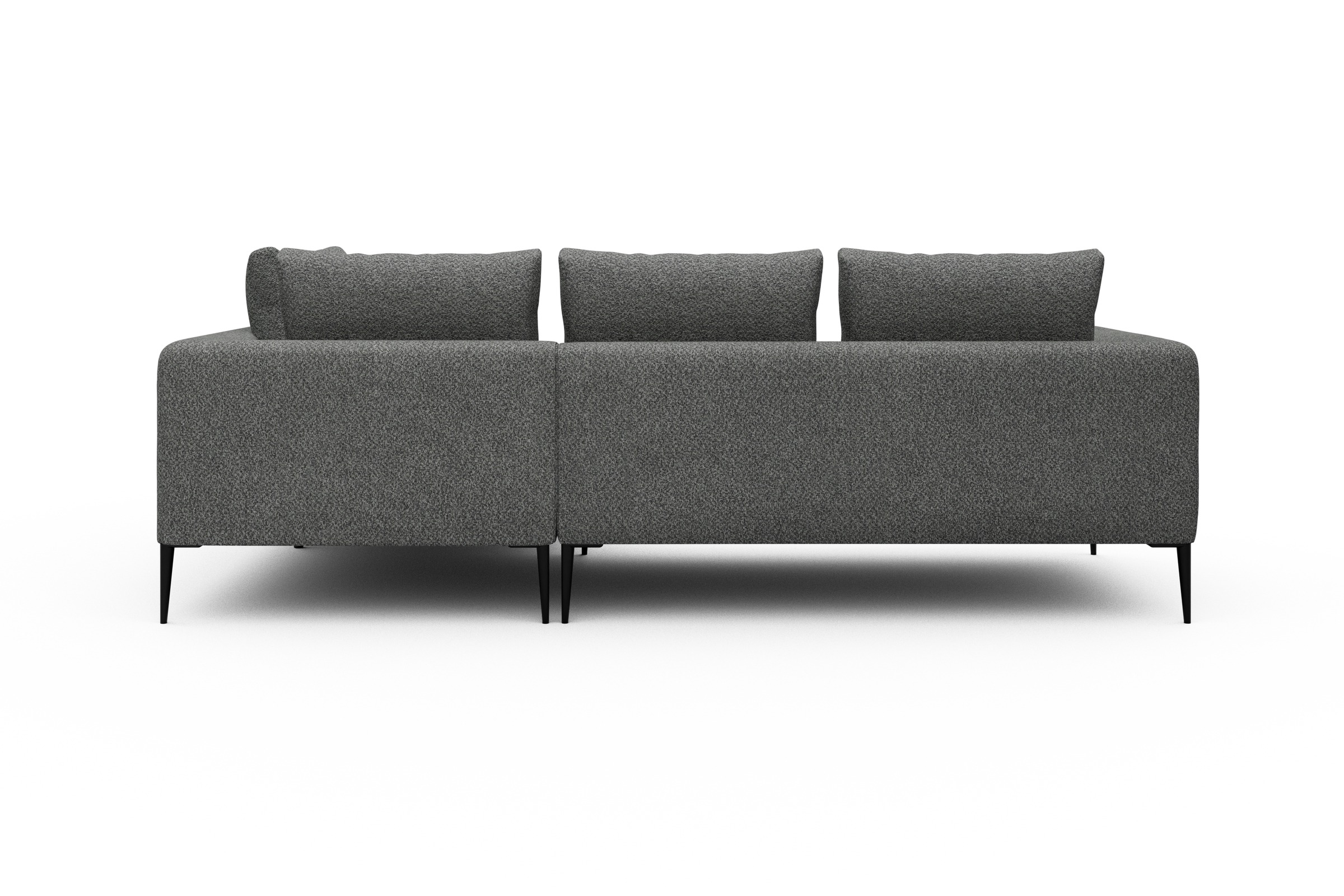 Ecksofa Paul Relax-Ecke rechts mit 2-Sitzer Vanora-Warm-Grey