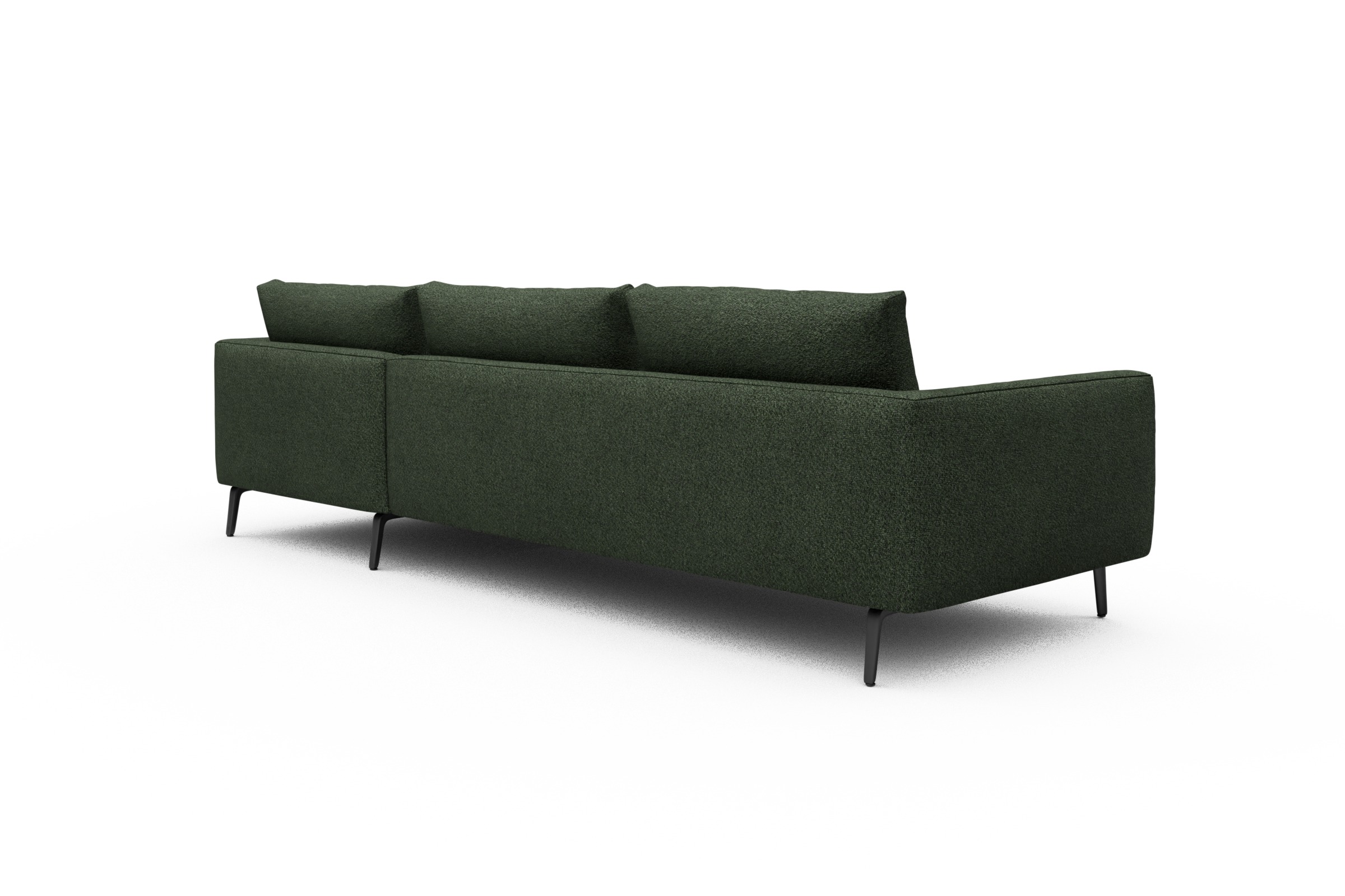 Ecksofa Karl Chaiselongue rechts mit 2,5-Sitzer Vanora-Deep-Green
