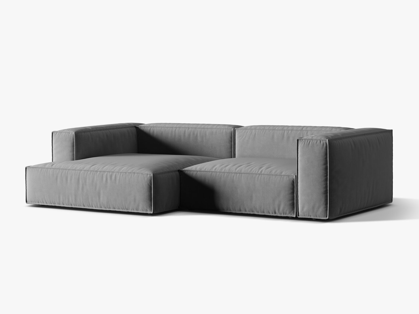 Micadoni Ecksofa Nuria 4-Sitzer Links Samt Grau