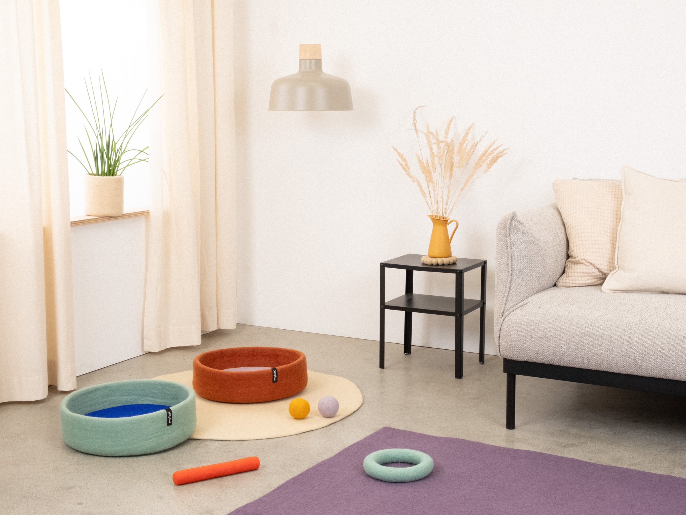 myfelt Fine & Isa Hundespielzeug Ball Set Türkis-Royalblau Ø 7 cm