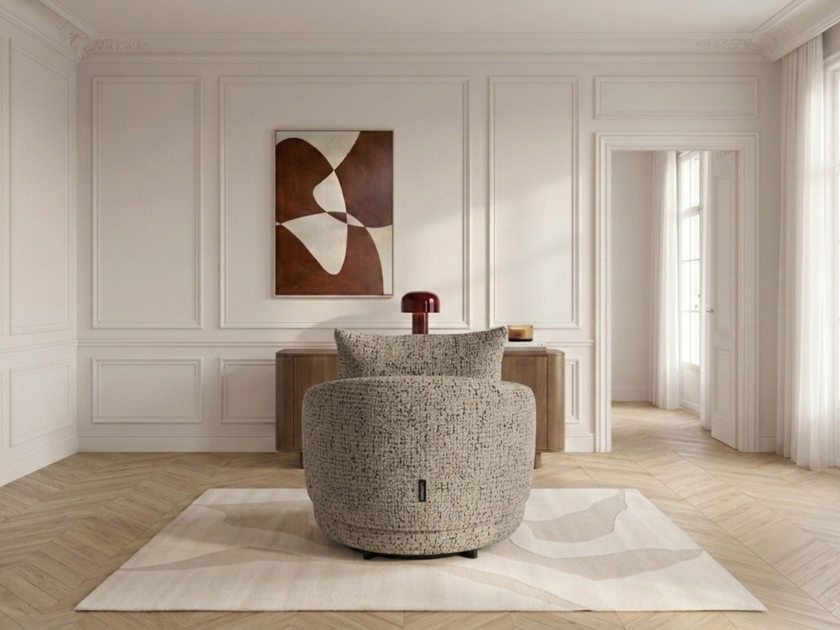 Bobochic Lexie Sessel Melange-Stoff Taupe