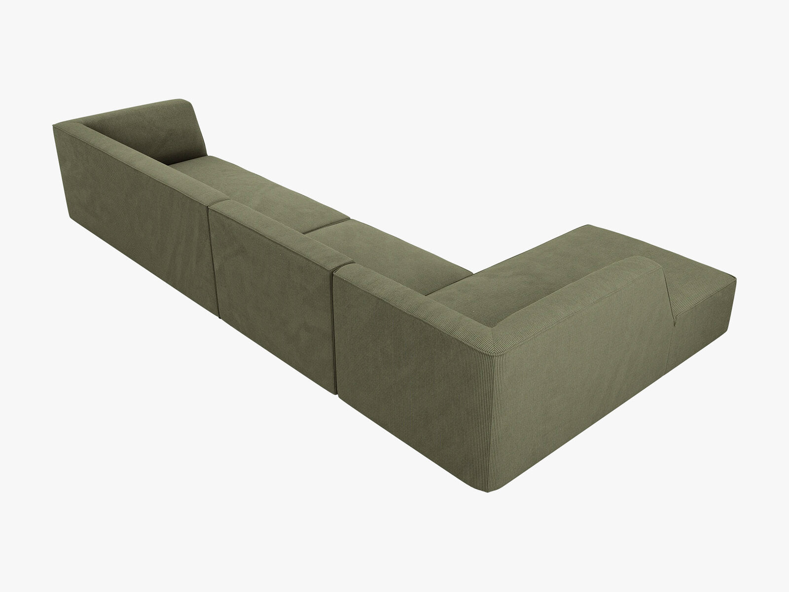 Micadoni Ecksofa Ruby 5-Sitzer Links Kord Scala Grün