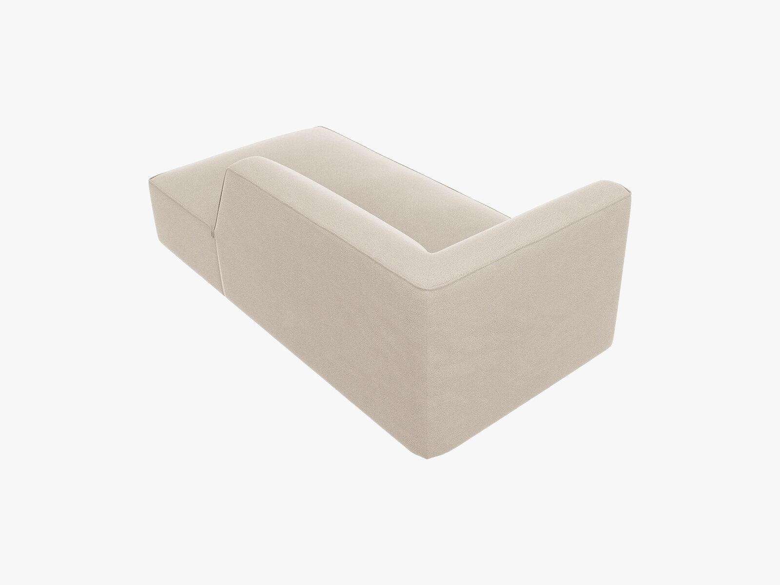 Micadoni Recamiere Ruby 1-Sitzer Rechts Samt Salvador Beige