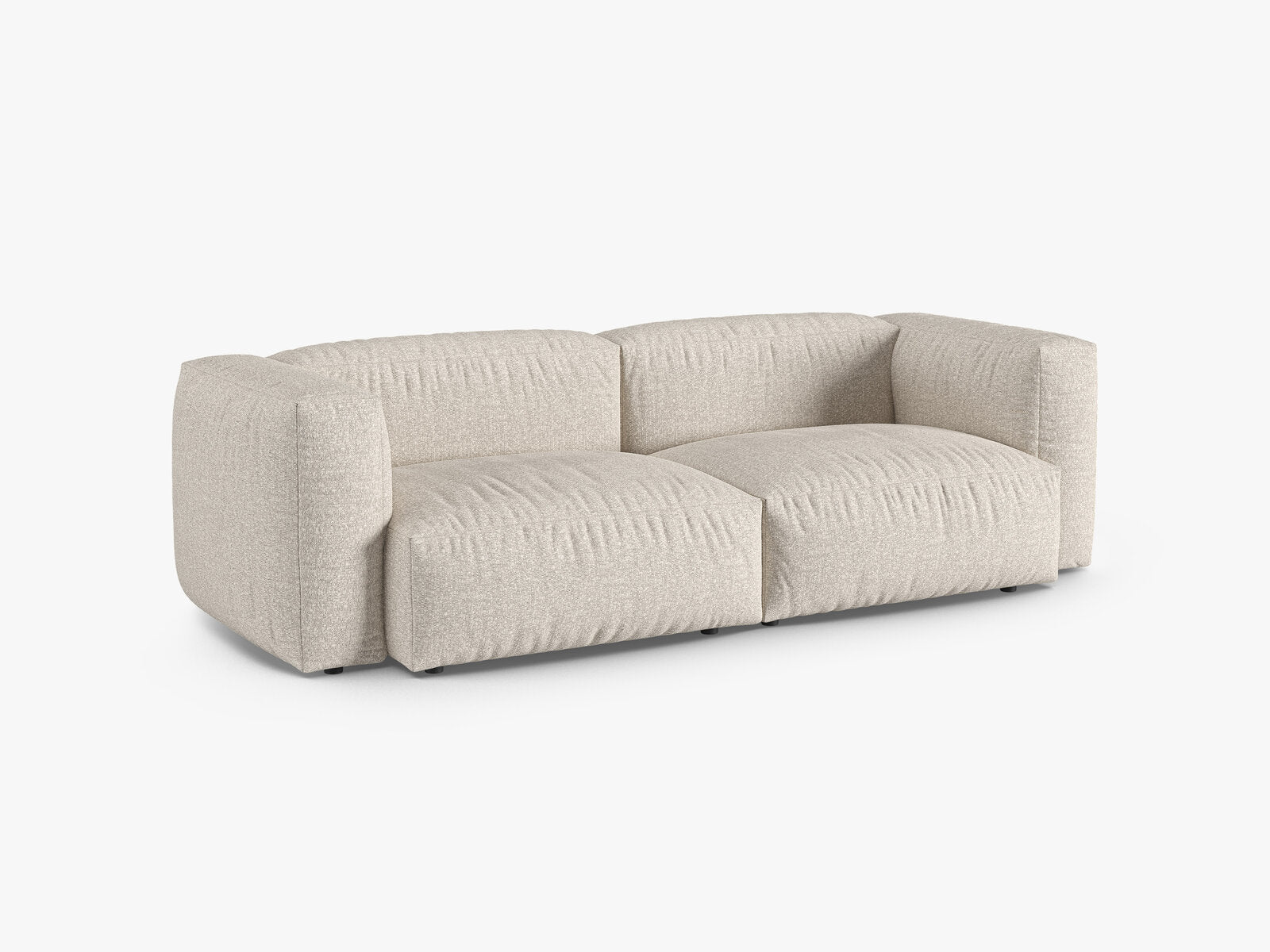 Micadoni Sofa Martina 3-Sitzer 90cm Sitztiefe Boucle Monet Beige