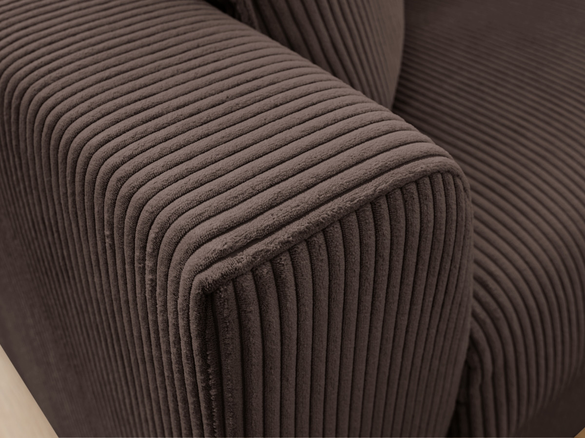 Bobochic Augustin Schlafsofa 3-Sitzer Cordsamt Braun, Liegefläche 140 × 200 cm