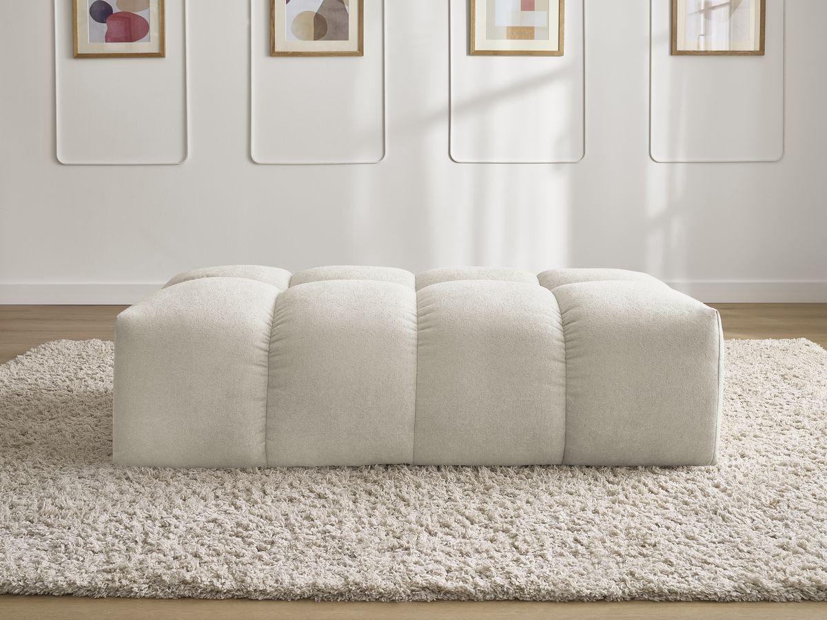 Bobochic Everest Pouf 140 × 70 cm Melange-Stoff Beige