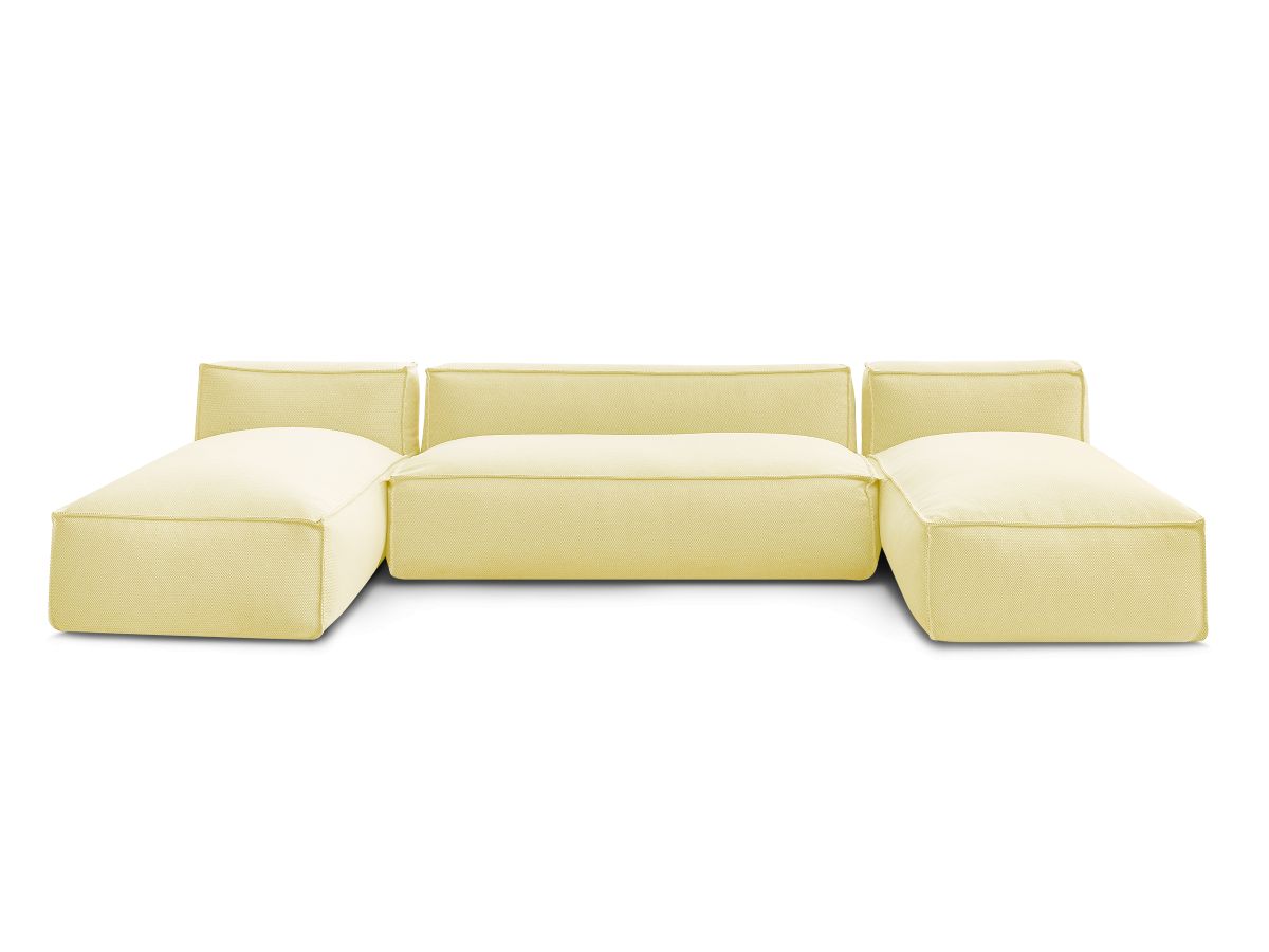 Bobochic Biarritz Gartensofa 4-Sitzer Melange-Stoff Gelb