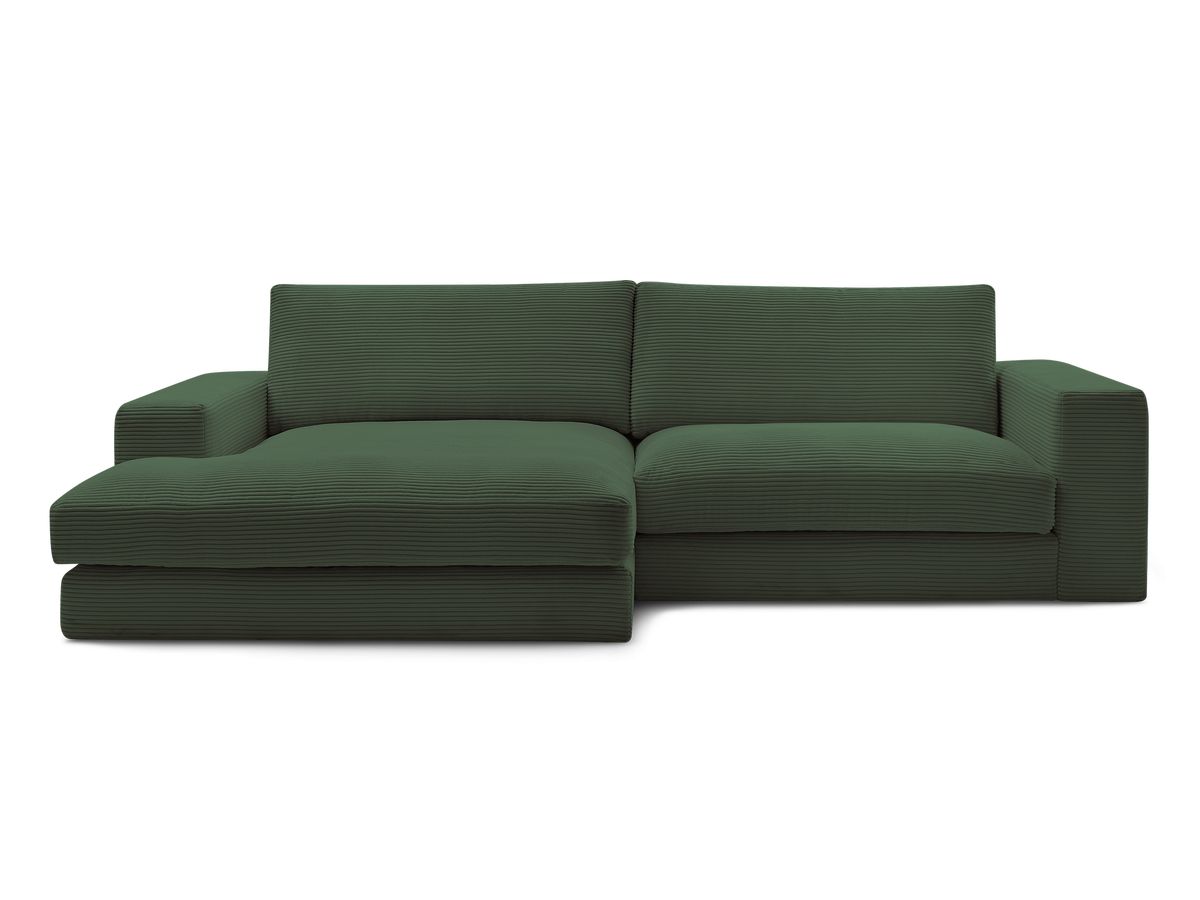 Bobochic Leonard Ecksofa 234 × 159 cm Cordsamt Dunkelgrün Ecke links