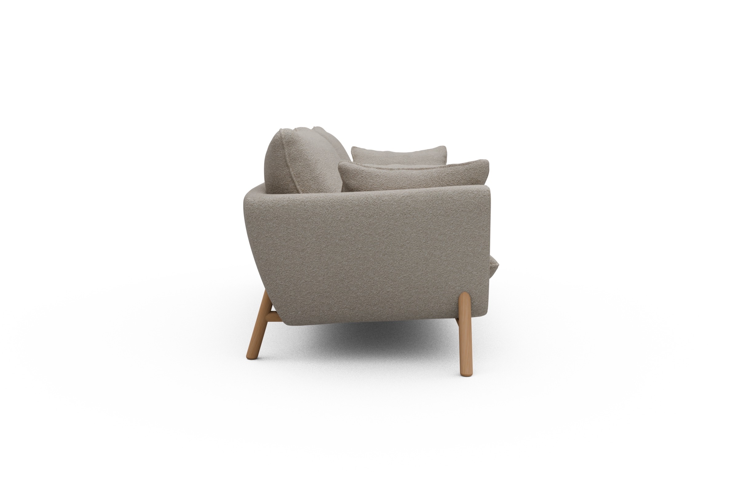 Sofa Emil 3-Sitzer Beinfarbe Eiche Natur Aivi-Lace-Beige