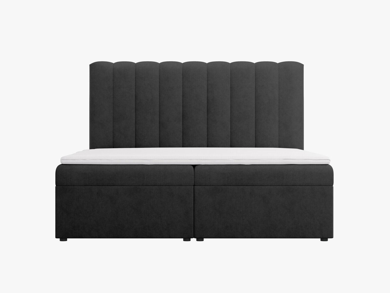 Micadoni Boxspringbett Kelp Strukturierter Stoff Anthrazit 140x200