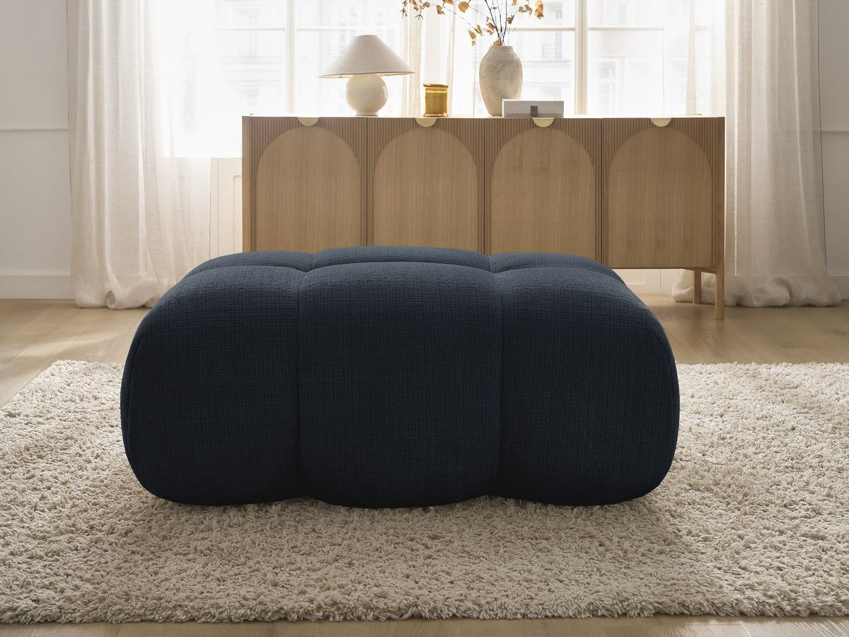 Bobochic Ivane Pouf Strukturstoff Dunkelblau
