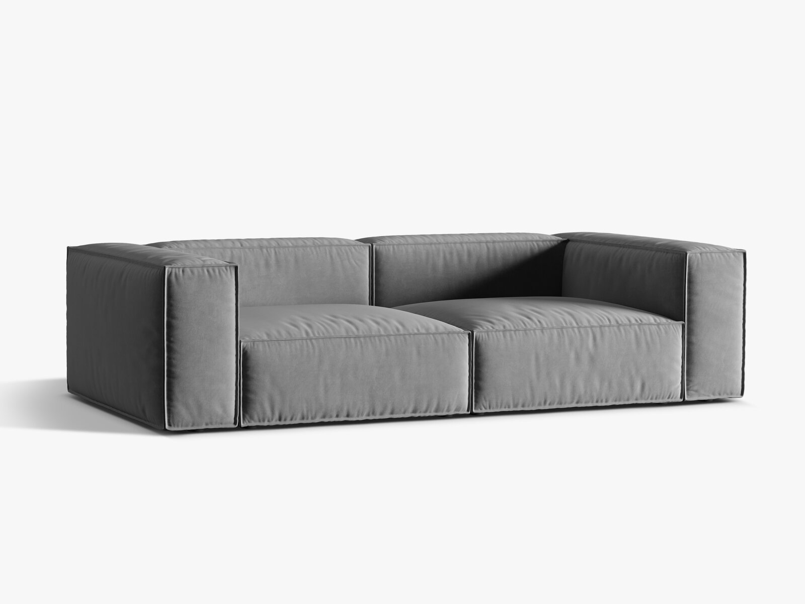 Micadoni Sofa Nuria 4-Sitzer Samt Grau