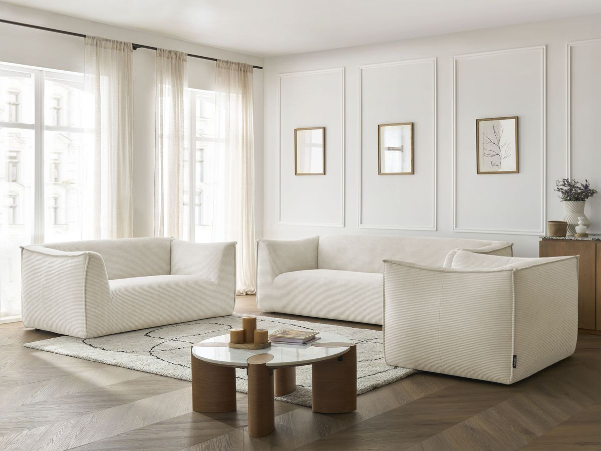 Bobochic Giorgia Sofa 5-Sitzer 534 × 100 cm Cordsamt Beige