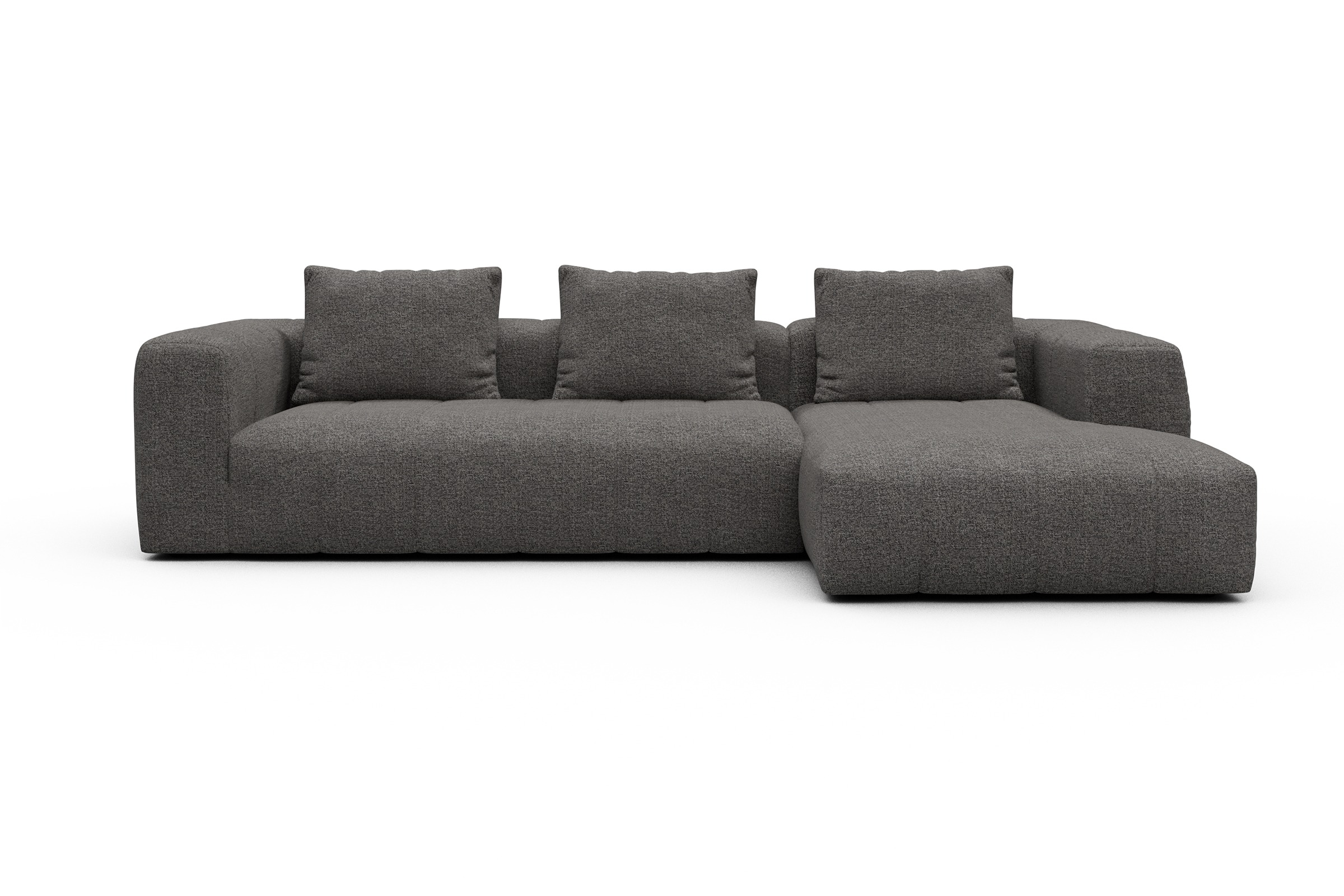 Ecksofa Hugo 2,5-Sitzer Armlehne links mit Chaiselongue Carreno-Salt-and-Pepper