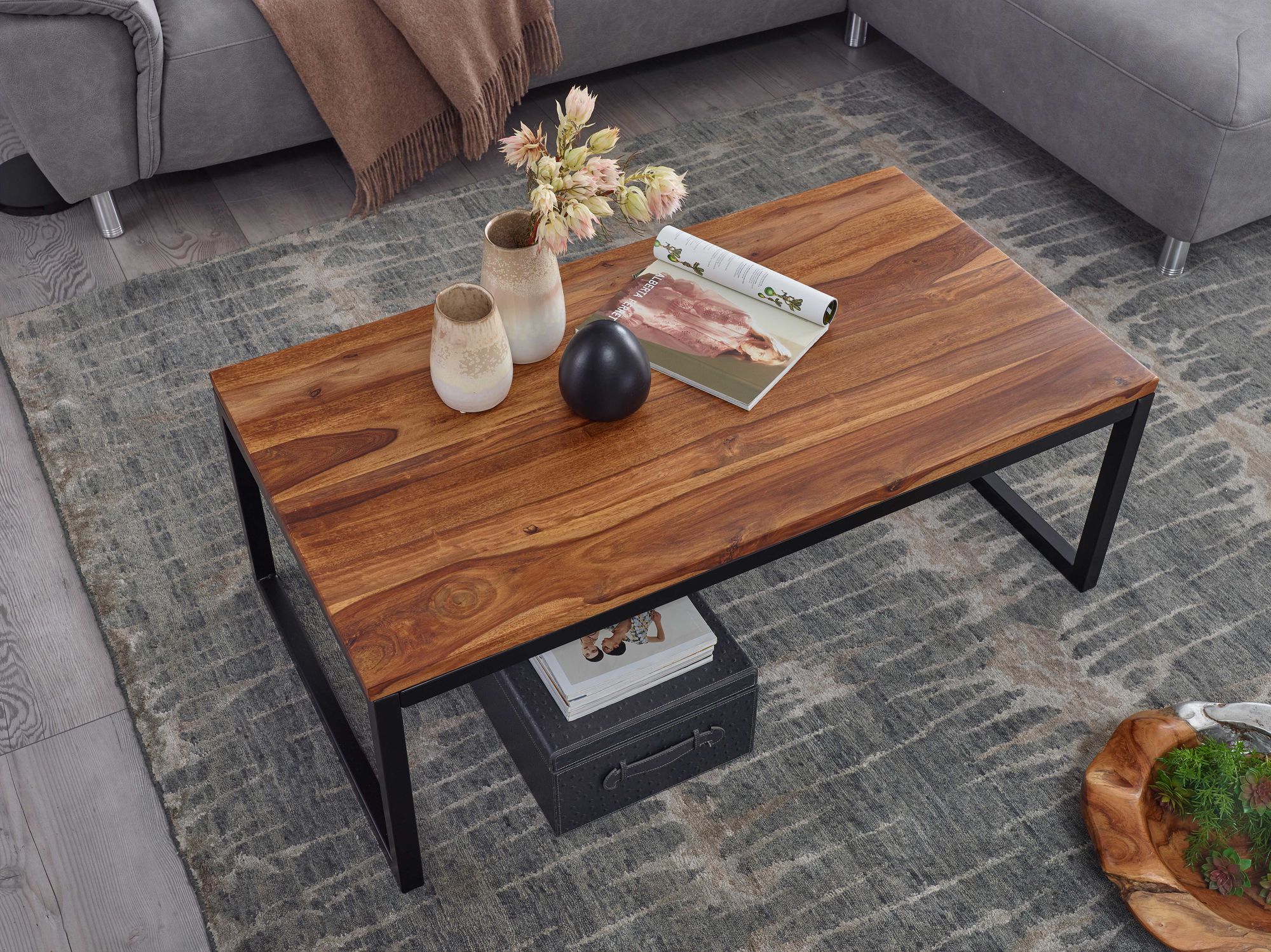Couchtisch Vipperod Sheesham Massivholz Braun 110 × 60 × 40 cm