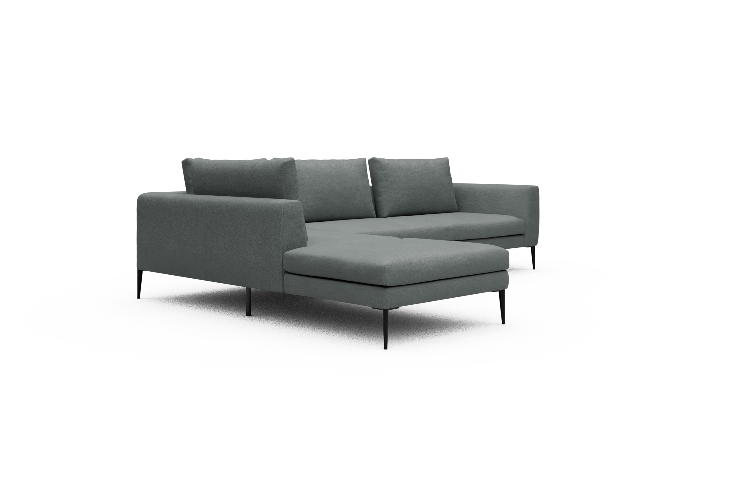Ecksofa Paul Relax-Ecke rechts mit 3-Sitzer Denari-Soft-Grey