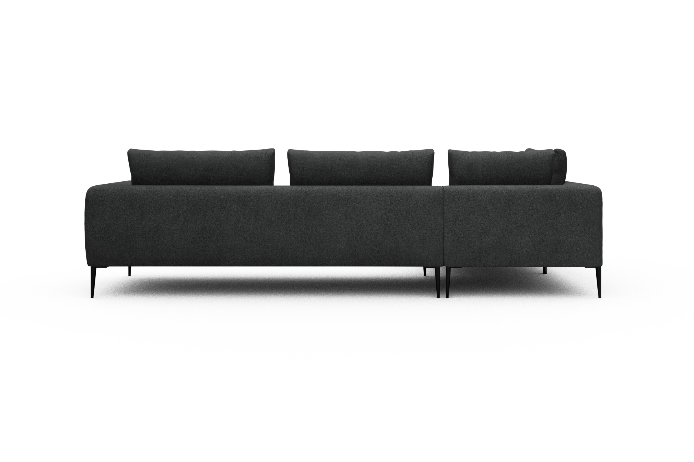 Ecksofa Paul Relax-Ecke rechts mit 3-Sitzer Boucle-Charcoal