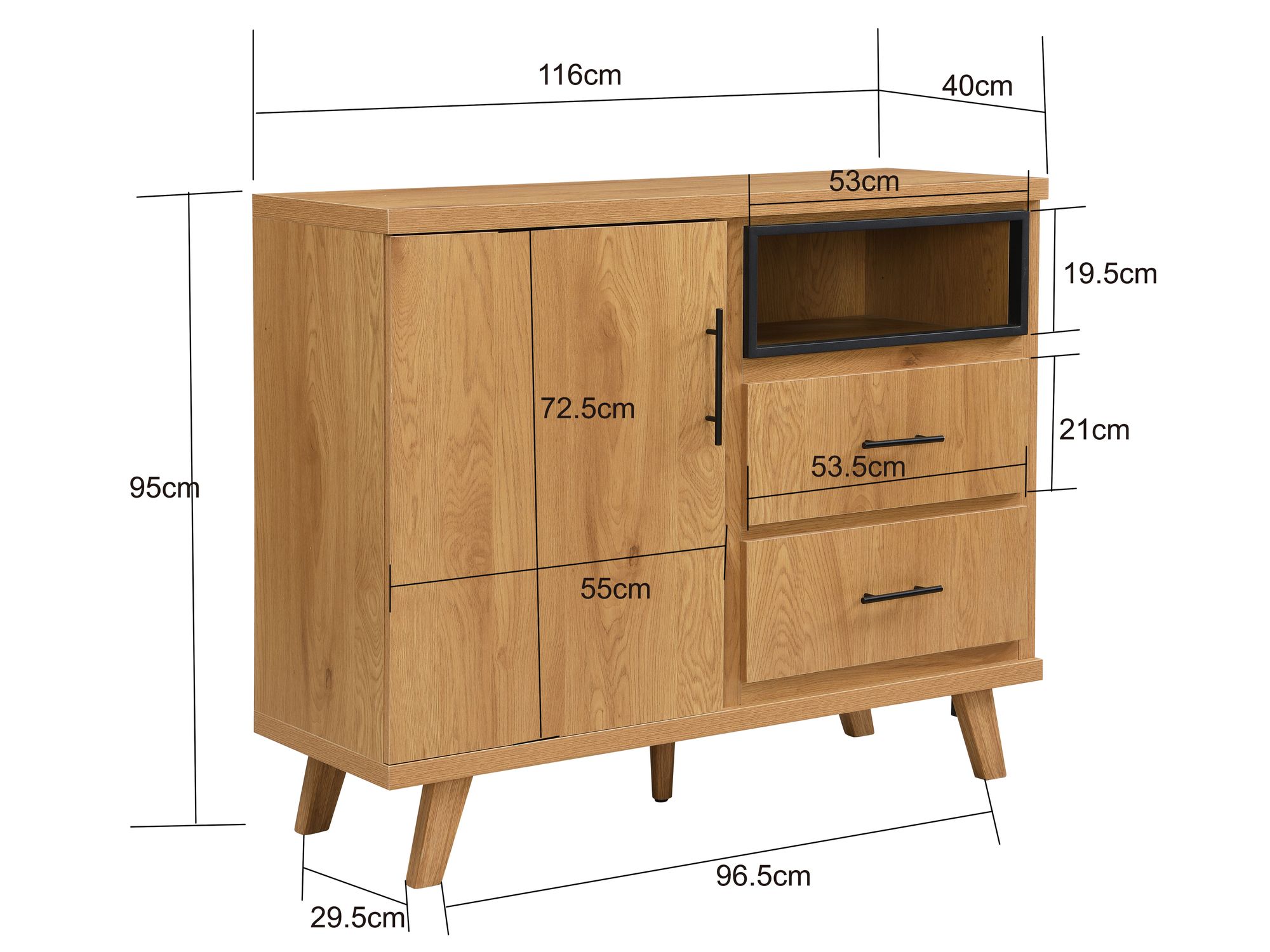 Sideboard Stranda Braun 116 × 40 × 95 cm