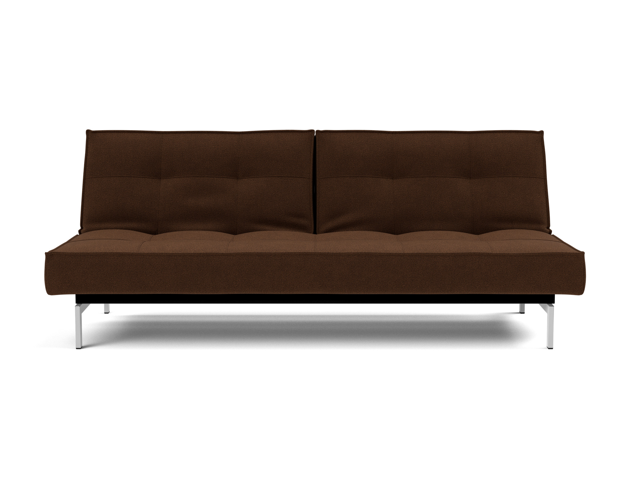 Schlafsofa Splitback Strukturierter Stoff Taura 359-Cappuccino Beine Chrom