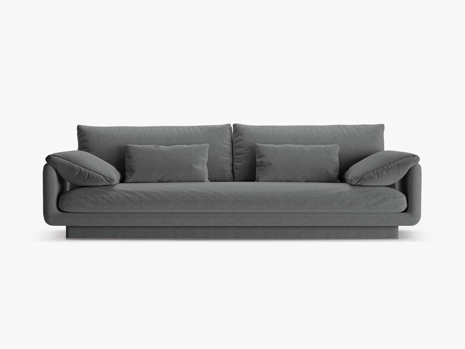 Micadoni Sofa Torino 4-Sitzer Strukturierter Stoff Dunkelgrau
