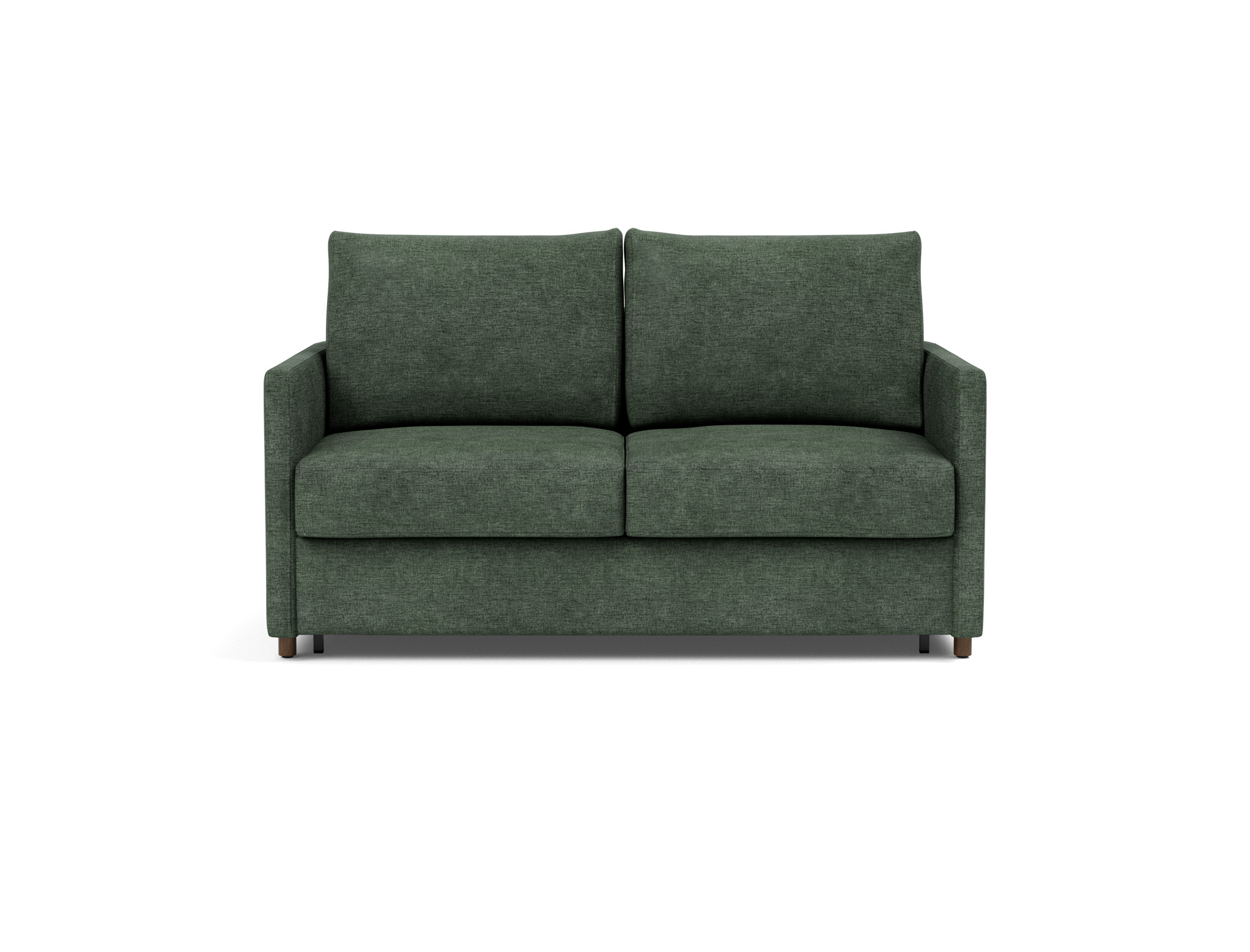 Schlafsofa Neah mit Slim-Armlehnen 140 Flachgewebe Avella 281-Pine-Green