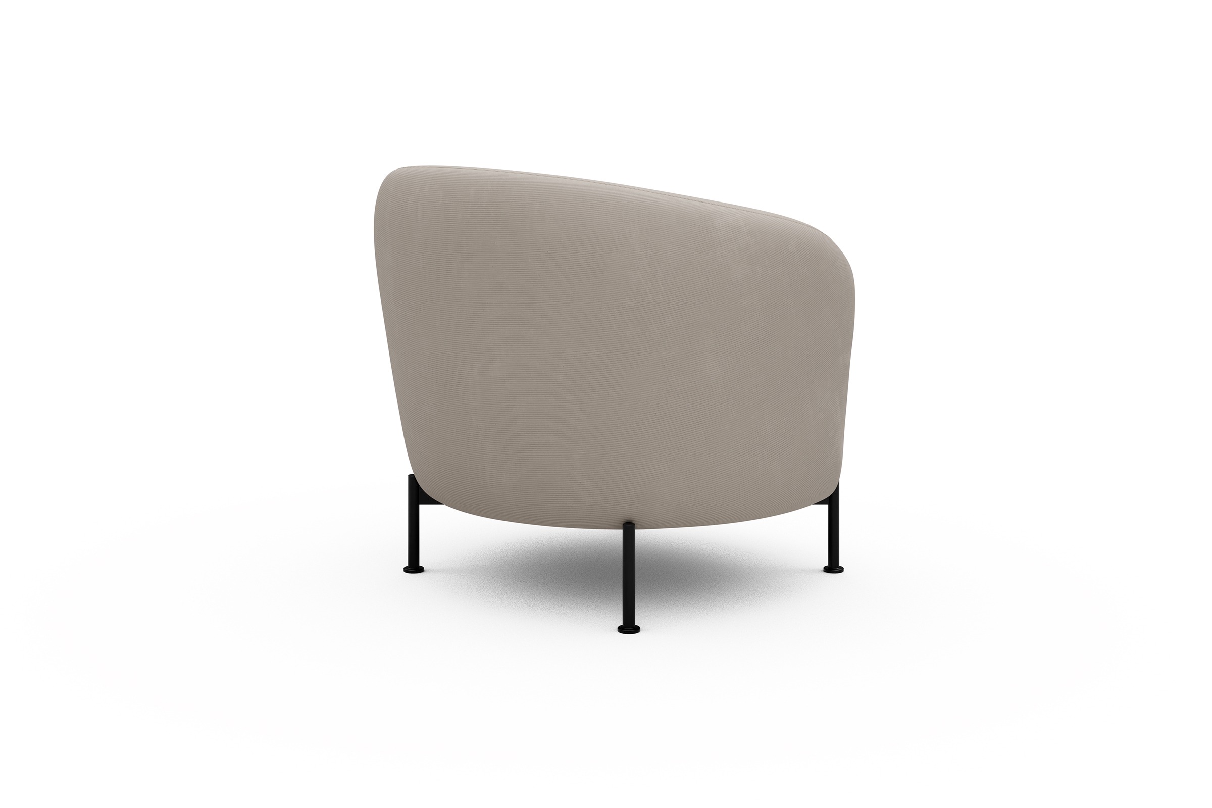 Sessel Ronda X-Metallgestell Schwarz Cordufine-Off-White