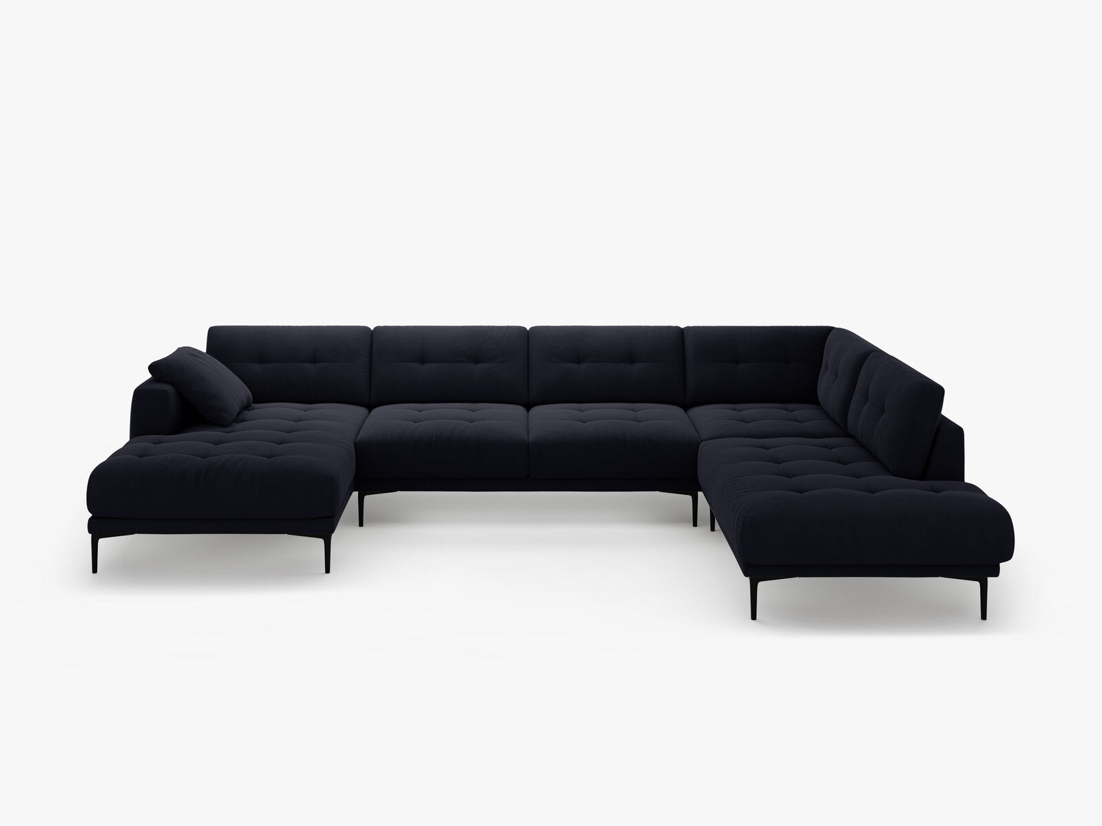 Micadoni Panorama Ecksofa Bemy 7-Sitzer Rechts Samt Königsblau