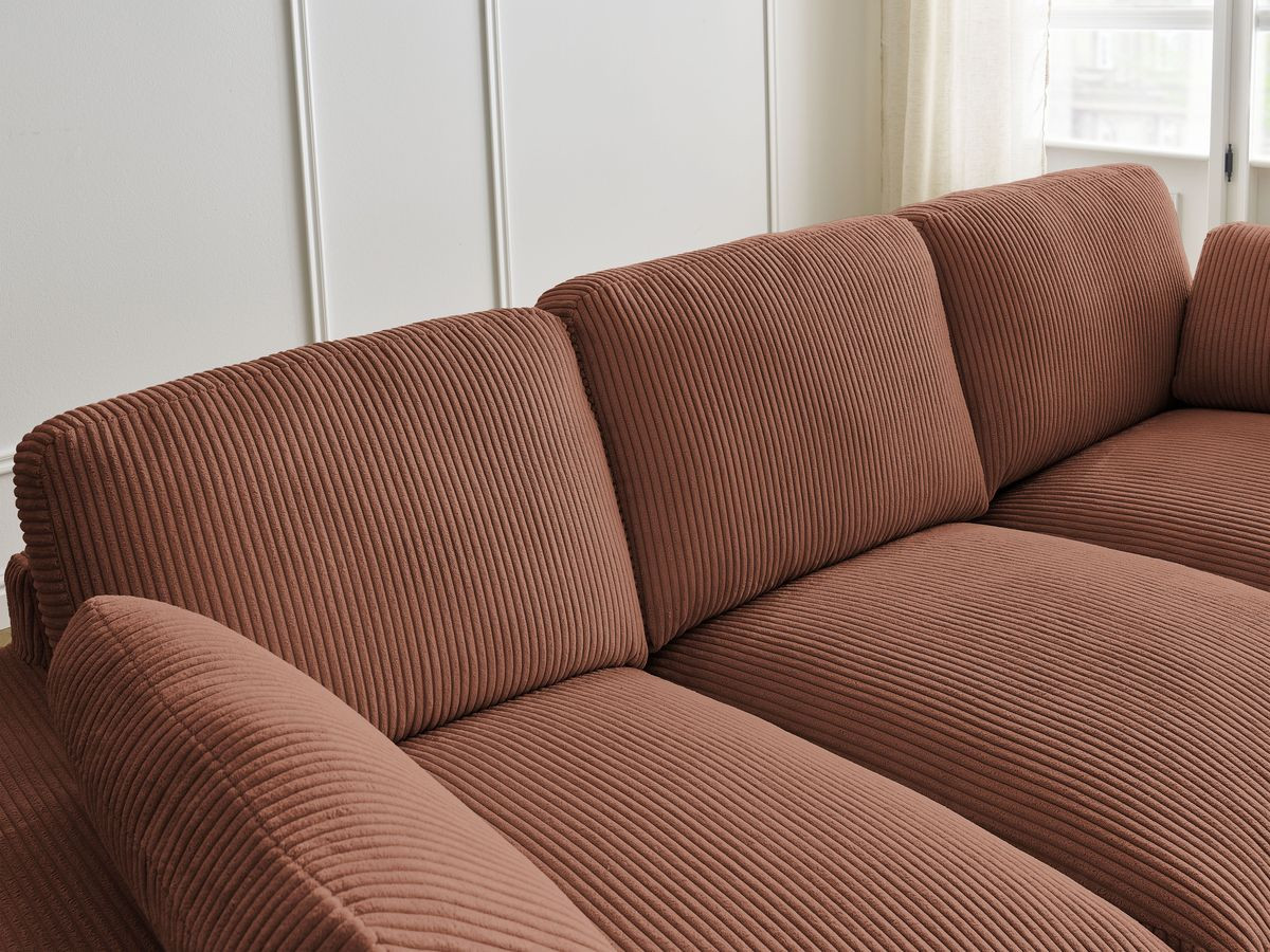 Bobochic Belair Sofa 3-Sitzer 220 × 93 cm Cordsamt Orange
