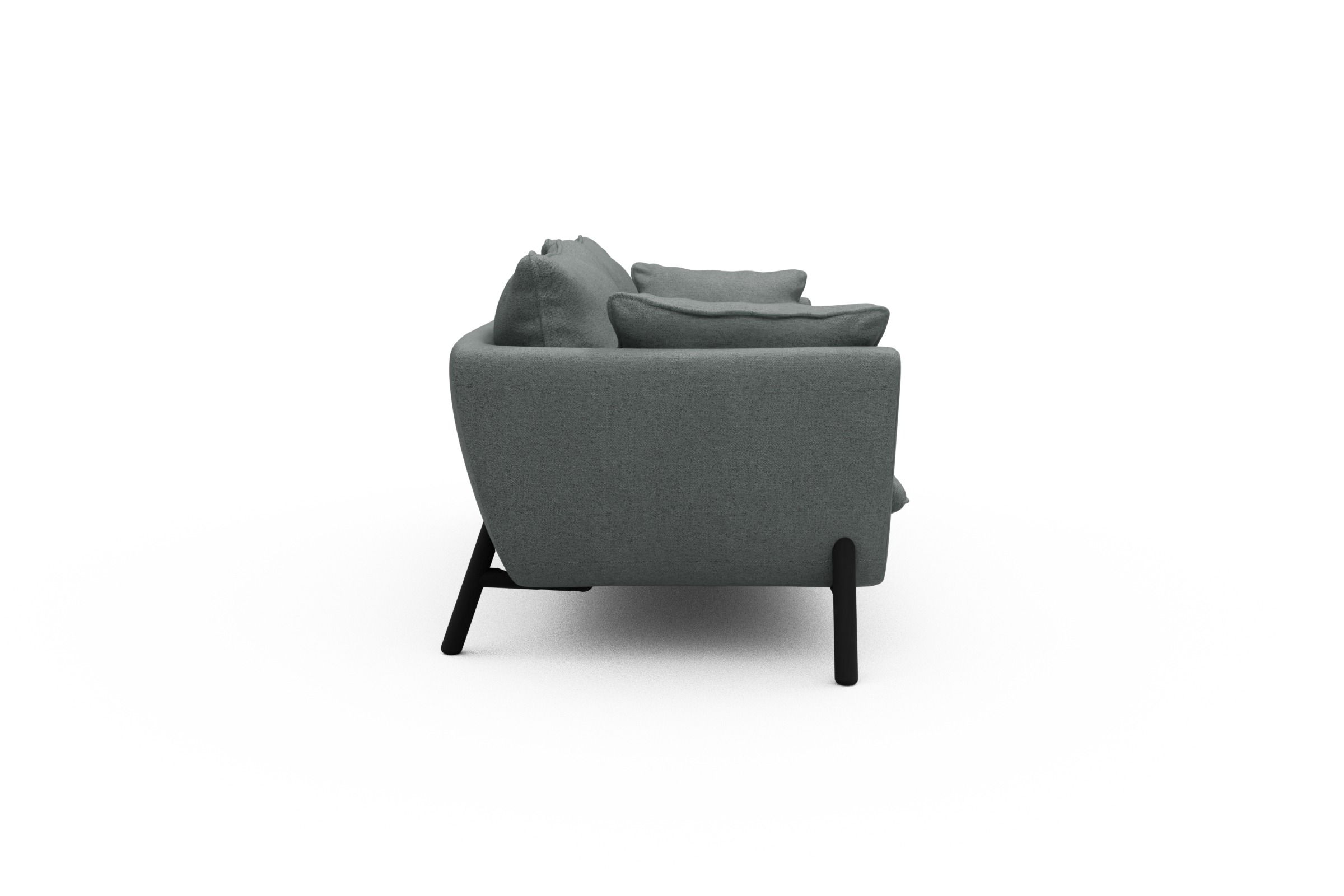 Sofa Emil PREMIUM 3-Sitzer Beinfarbe Eiche Schwarz Denari-Soft-Grey