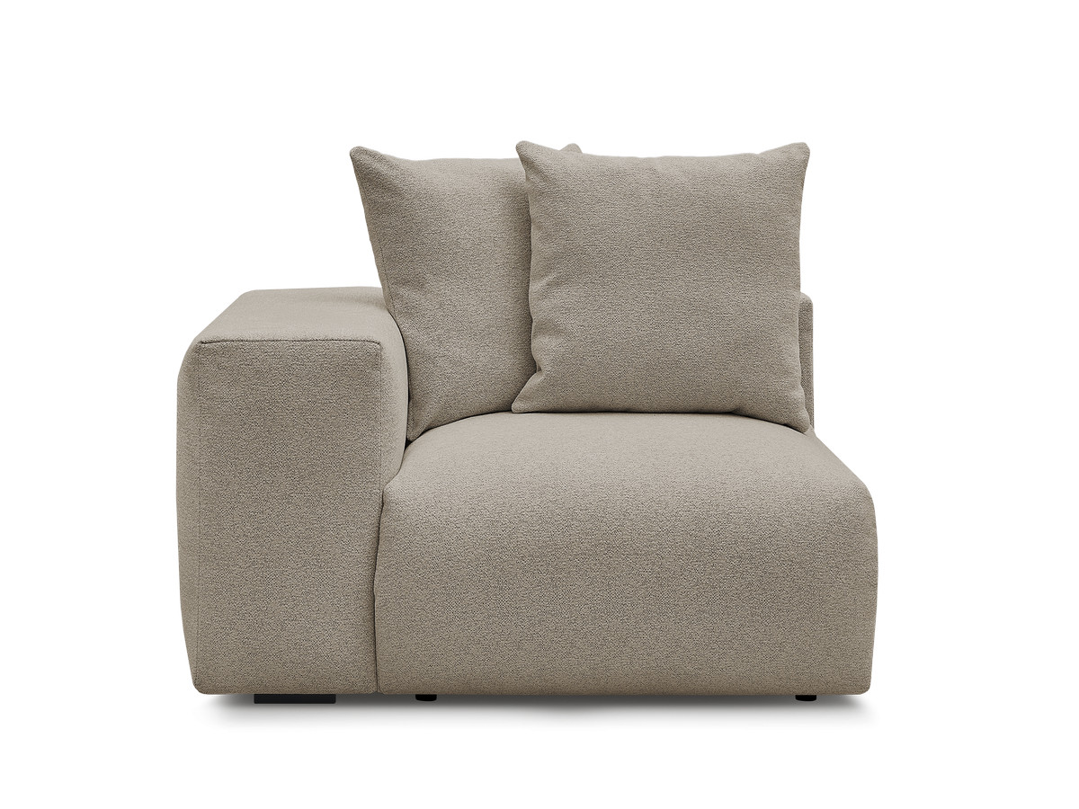 Bobochic Voltaire Sofamodul 1-Sitzer 130 × 100 cm Melange-Stoff Taupe Ecke links