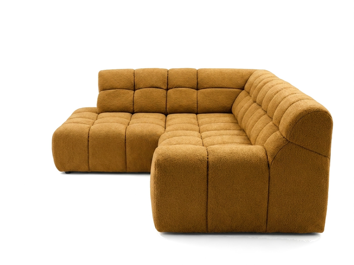 Bobochic Andre Ecksofa mit Schlaffunktion Chenille Gelb Ecke links